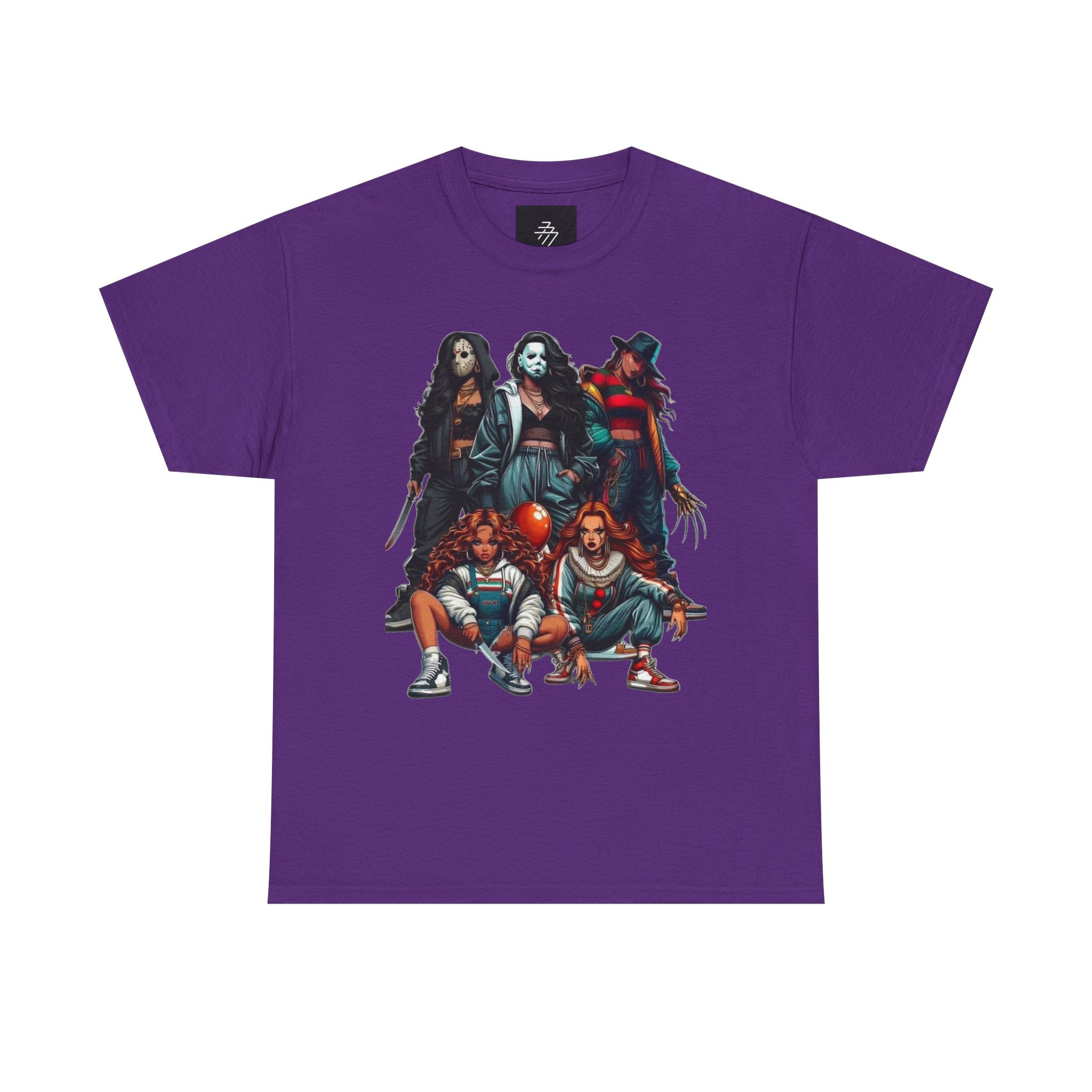 Horror Icons Squad Tee — Retro Slasher Movie Villains Graphic T-Shirt