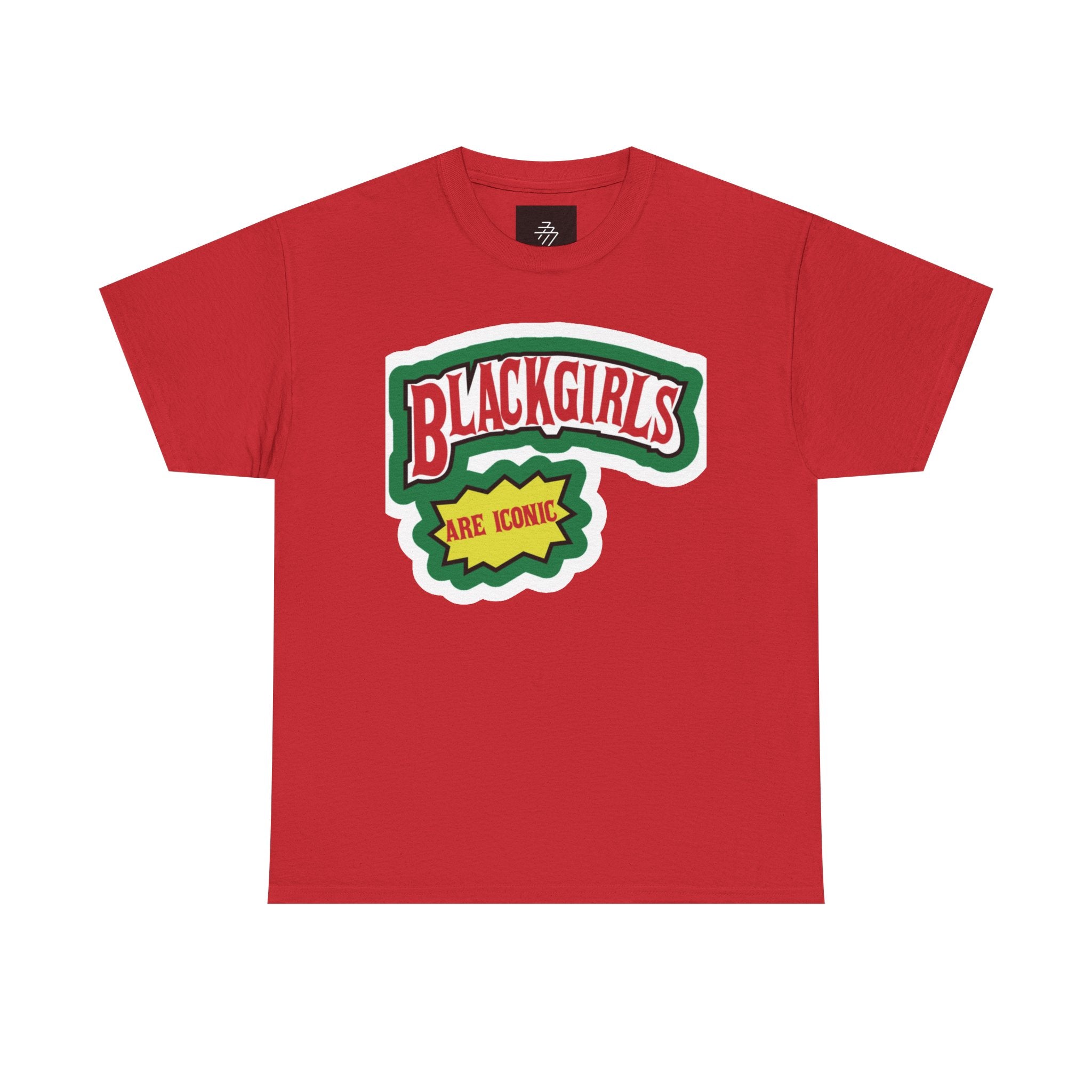 Graphic Tee — "Black Girls Are Iconic" Retro Patch Design