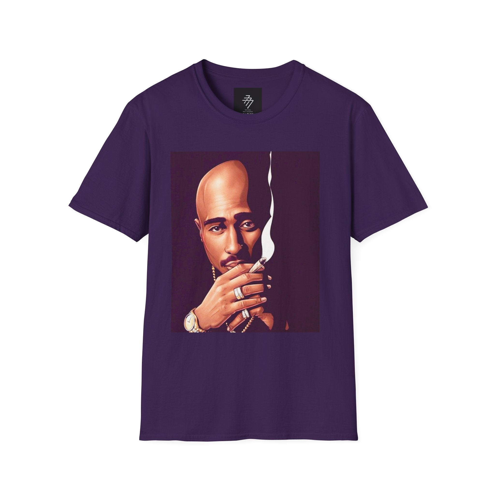 Pac Portrait T-Shirt | Rap Icon Smoking Artwork