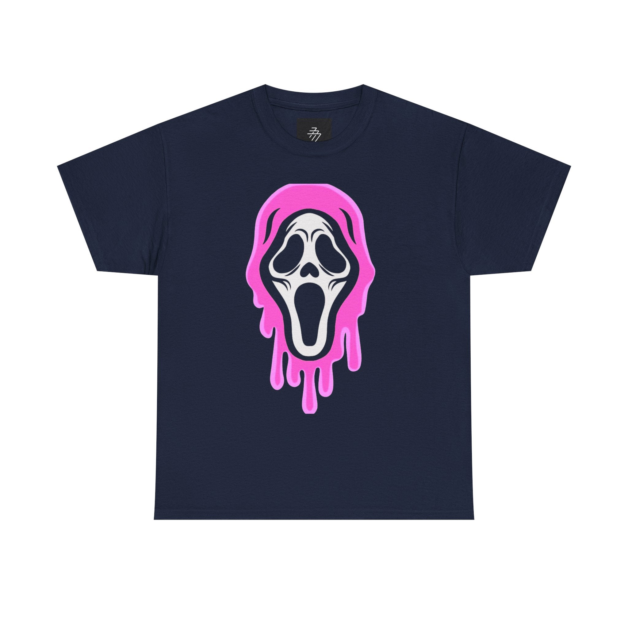 Melting Scream Mask T-Shirt | Pink Drip Horror Tee