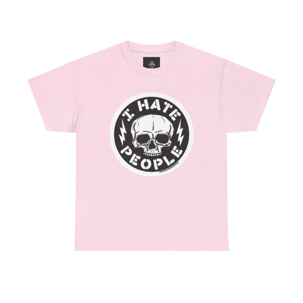 I Hate People skull circle T-Shirt | punk skull tee, edgy graphic top