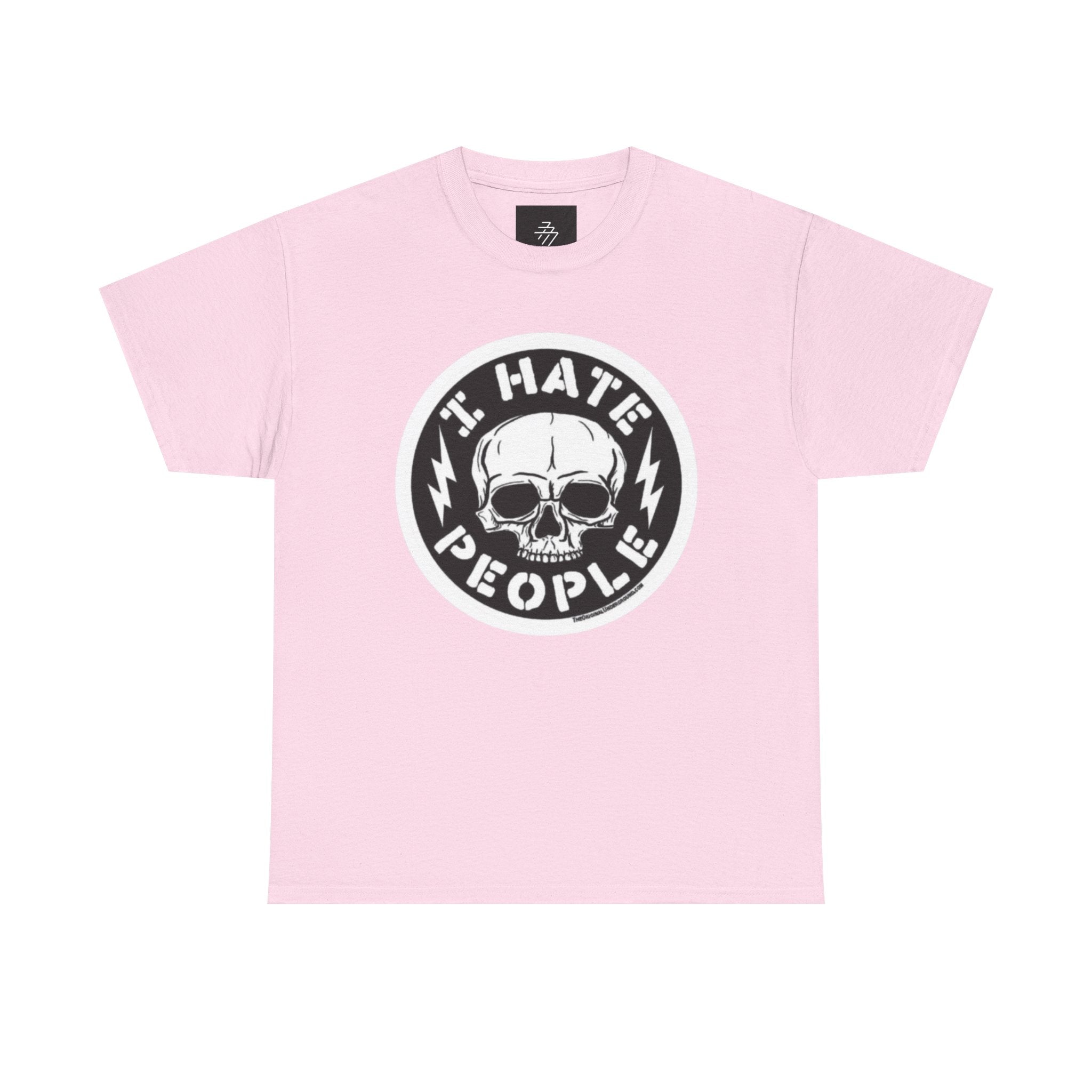 I Hate People skull circle T-Shirt | punk skull tee, edgy graphic top