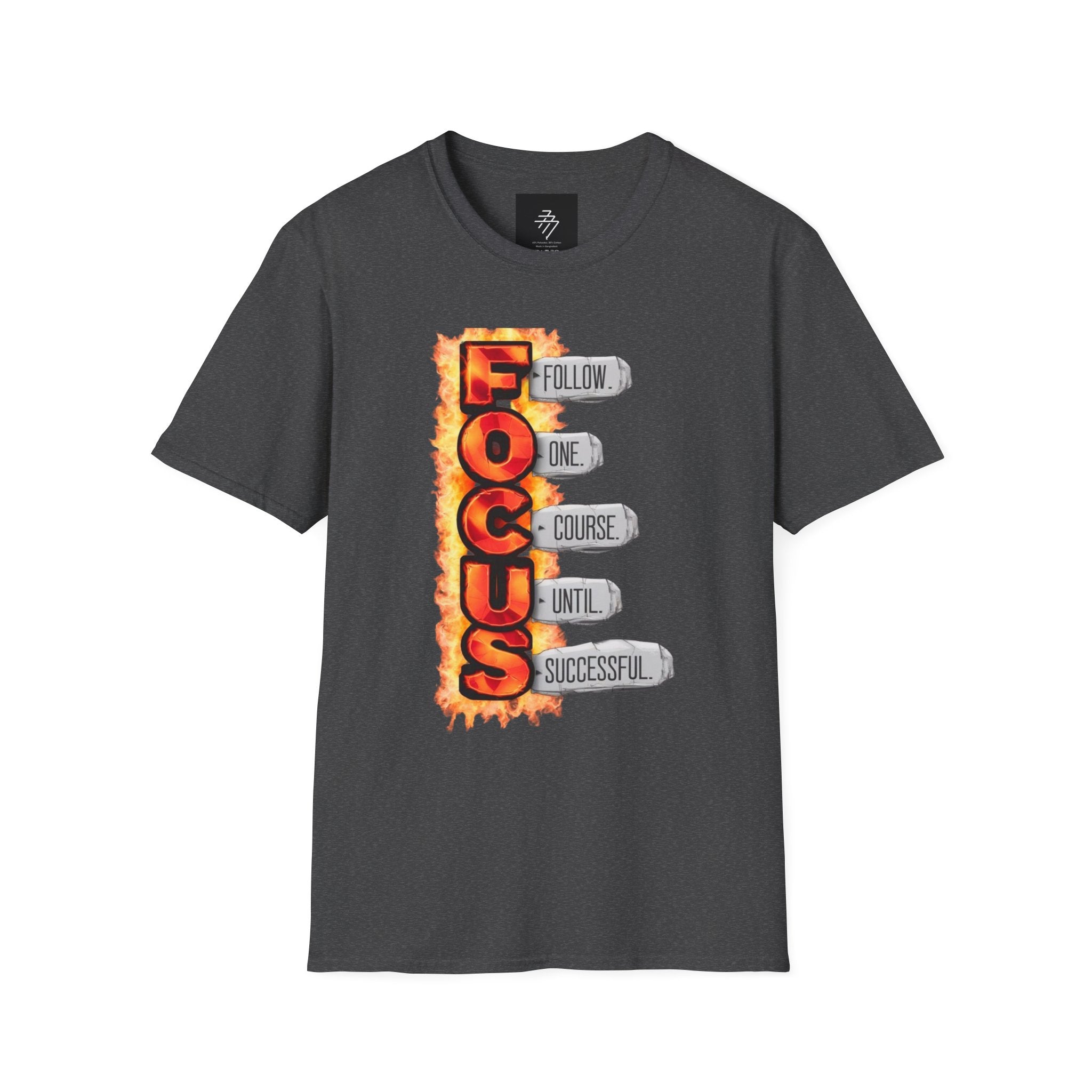 Focus T-Shirt — Motivational 'Follow One Course Until Successful' Graphic Tee