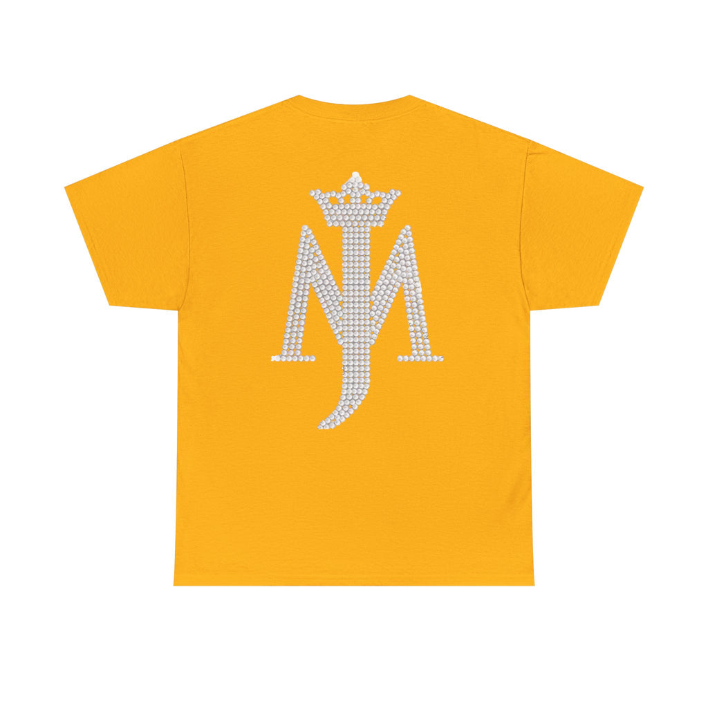 King Michael Jackson Graphic Tee — MJ Crowned Portrait & Rhinestone Monogram Back