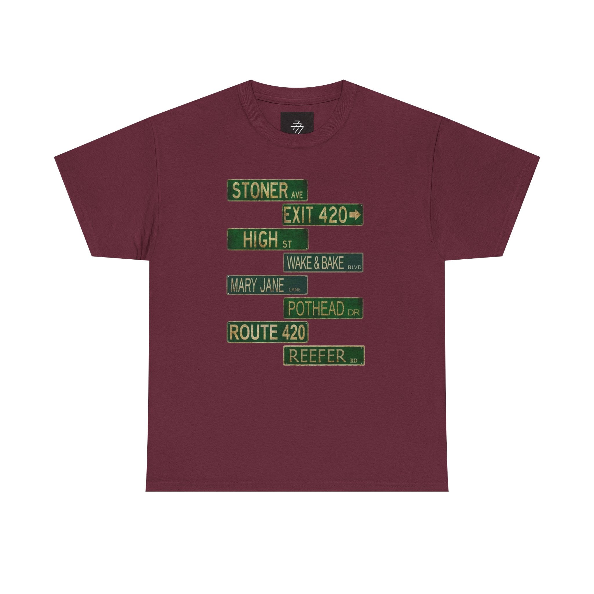 420 Road Signs Tee | Stoner High Pothead Route 420 T-Shirt