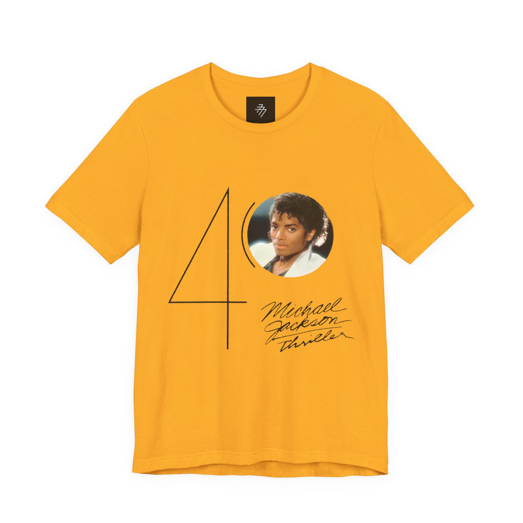 40 Thriller Album Photo Tee | Back Grammy Trophy Graphic
