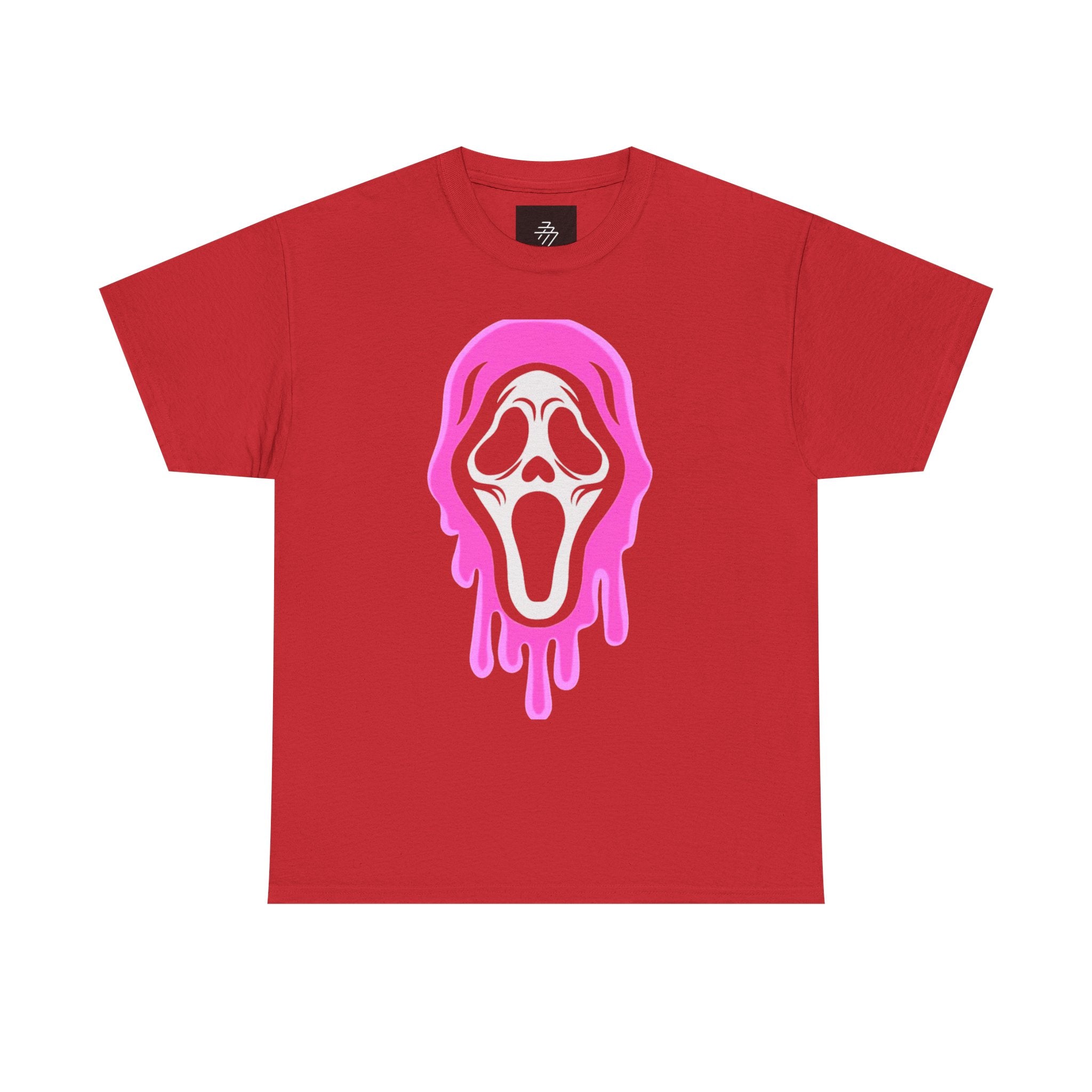 Melting Scream Mask T-Shirt | Pink Drip Horror Tee