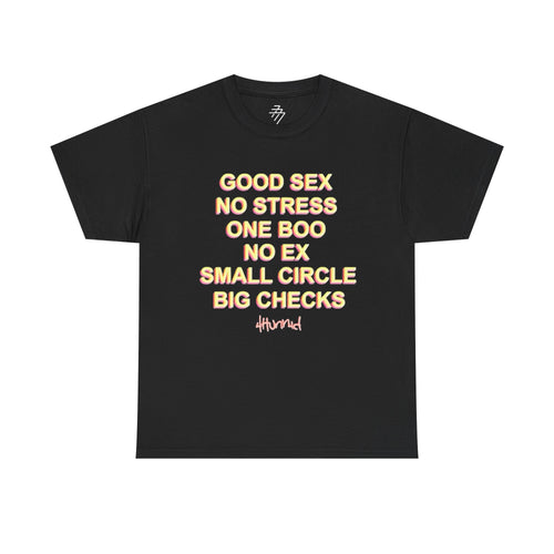 "Good Sex No Stress" Text Statement Graphic Tee