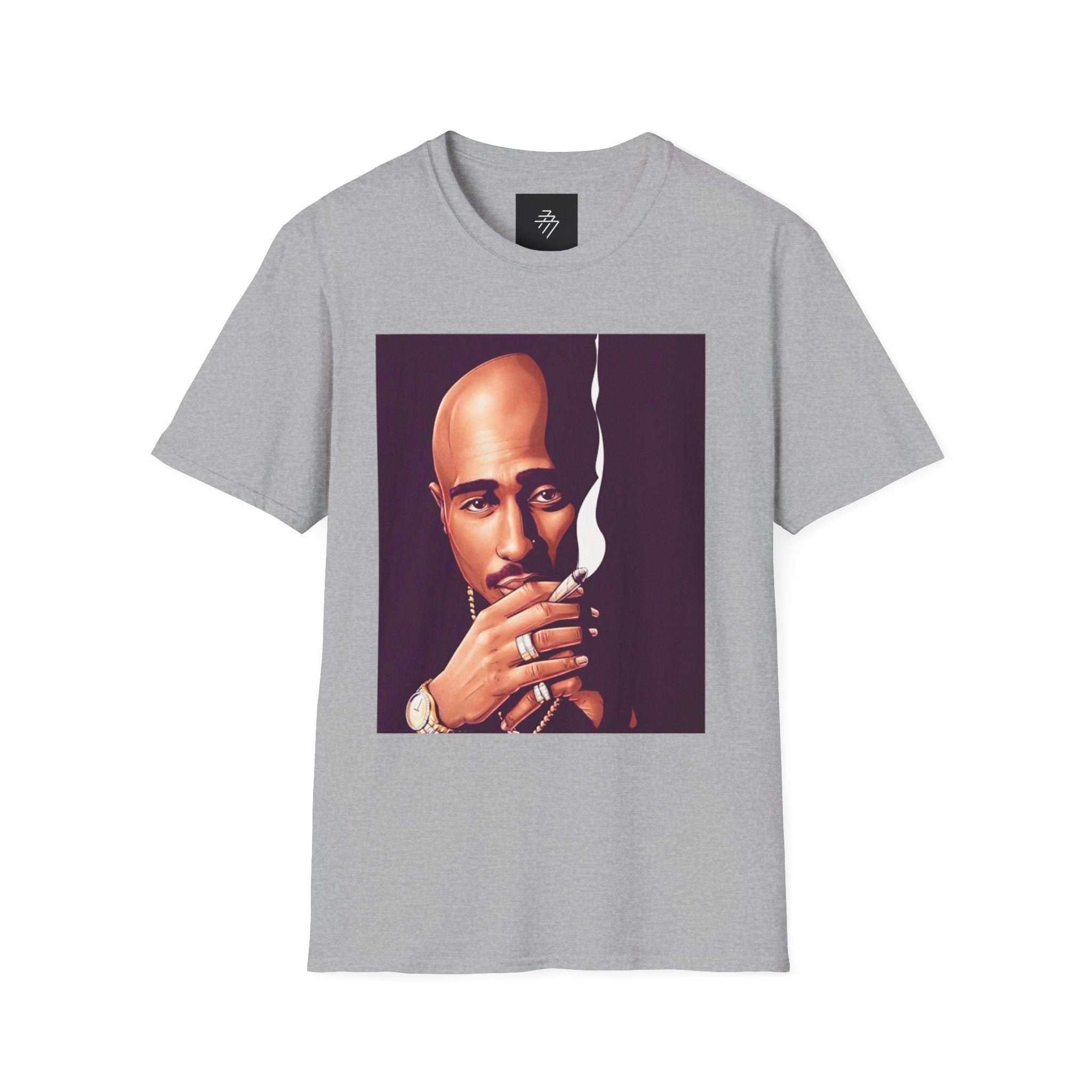 Pac Portrait T-Shirt | Rap Icon Smoking Artwork