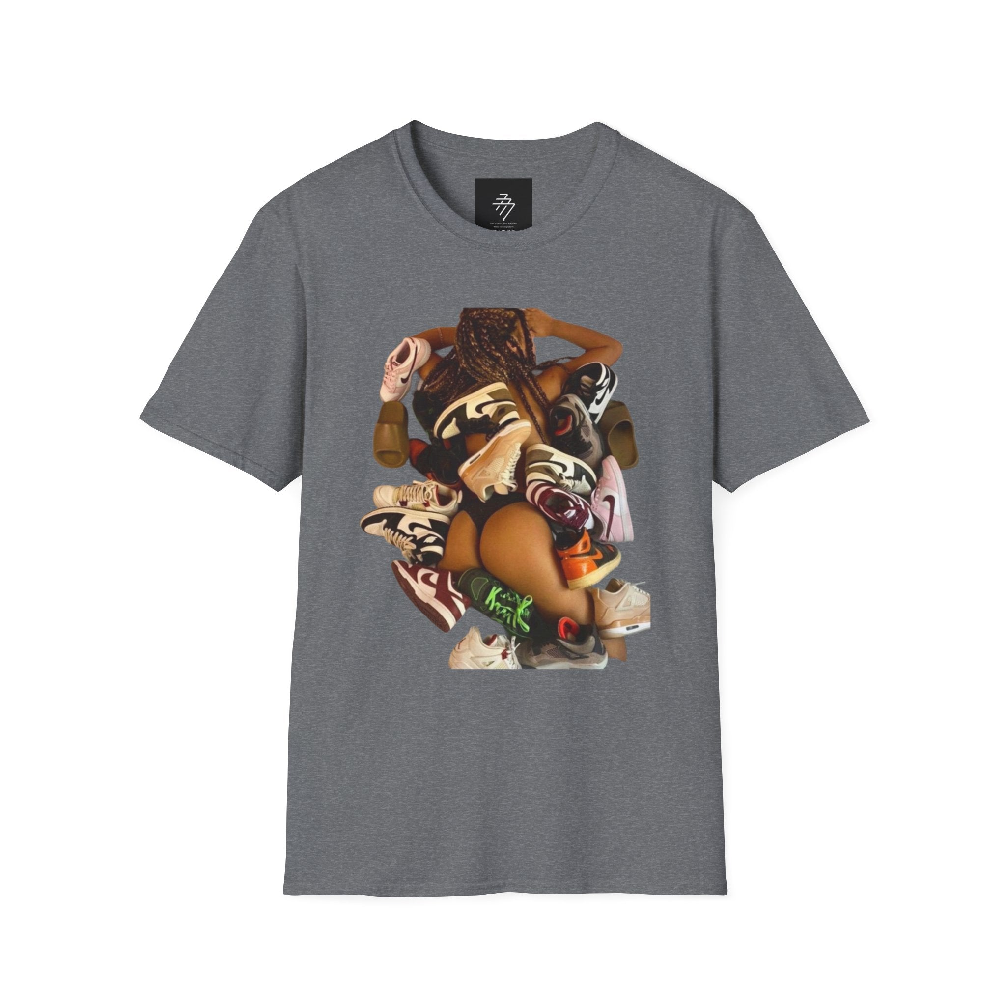 Woman Pile of Shoes T-Shirt | Vintage Shoe Collage Tee