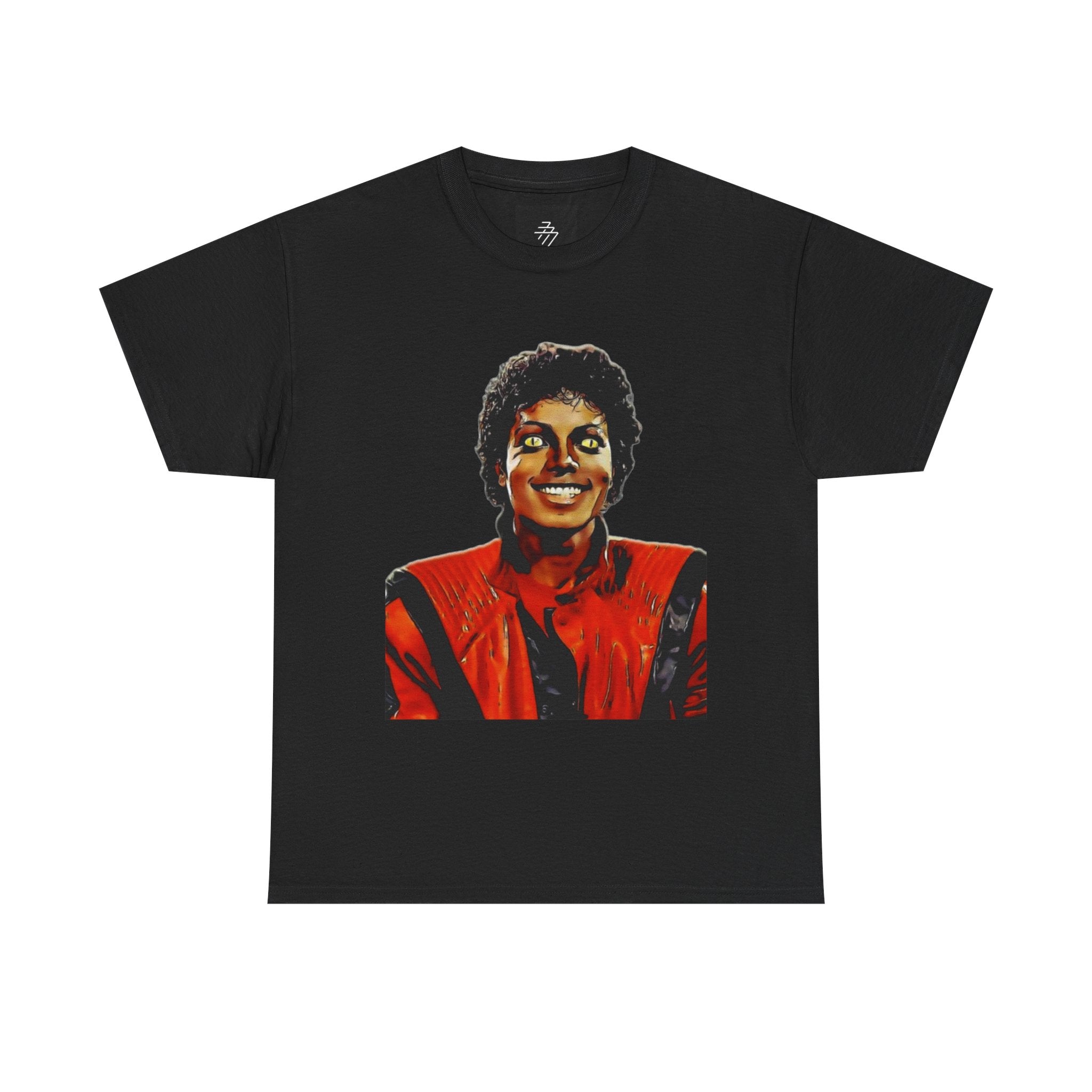MJ Retro Pop Icon Portrait with 'Thriller' Script Back