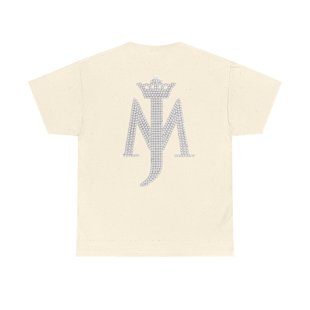 Rhinestone Crown Logo Tee — Vintage Pop Icon Portrait T-Shirt