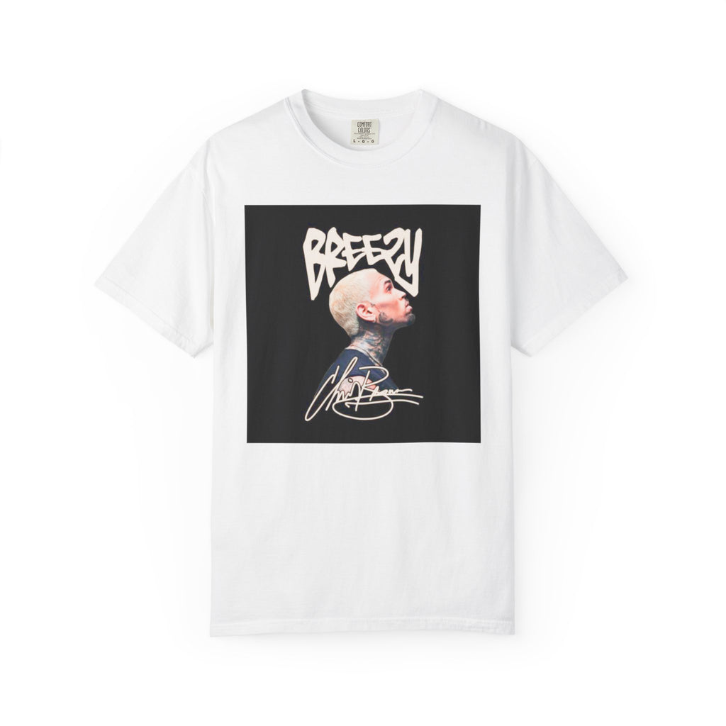 CB Graffiti Portrait T-shirt | Side Profile Photo Print, Back Microphone & Bandana Art