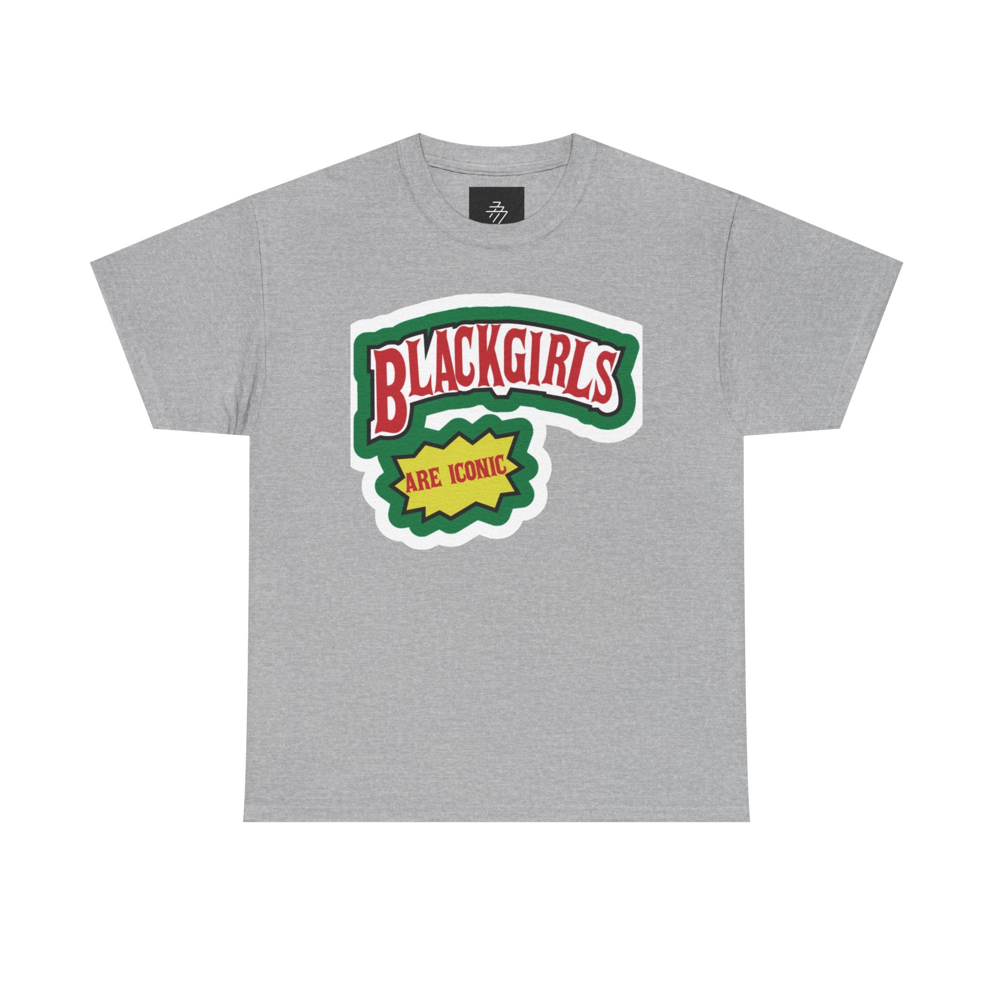 Graphic Tee — "Black Girls Are Iconic" Retro Patch Design
