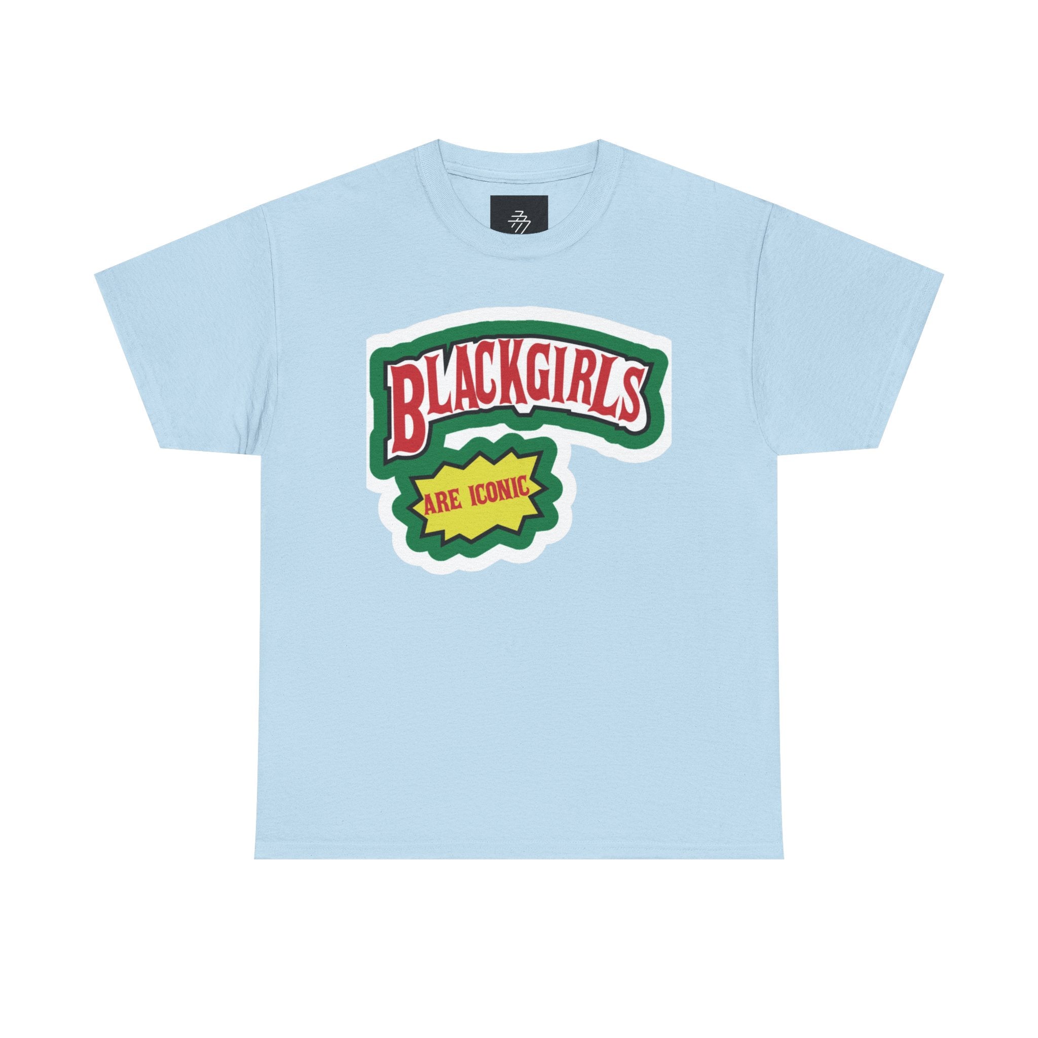 Graphic Tee — "Black Girls Are Iconic" Retro Patch Design
