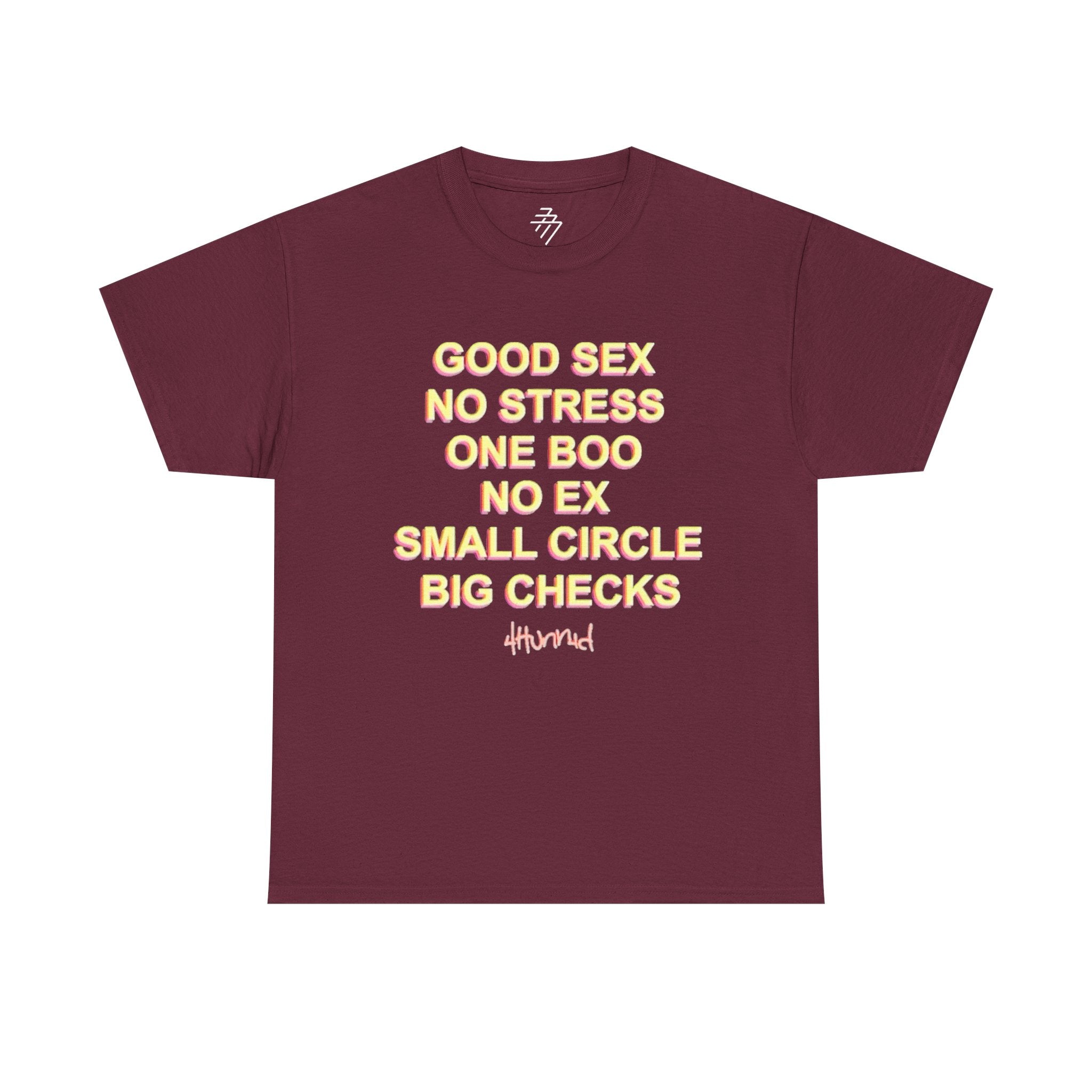 "Good Sex No Stress" Text Statement Graphic Tee