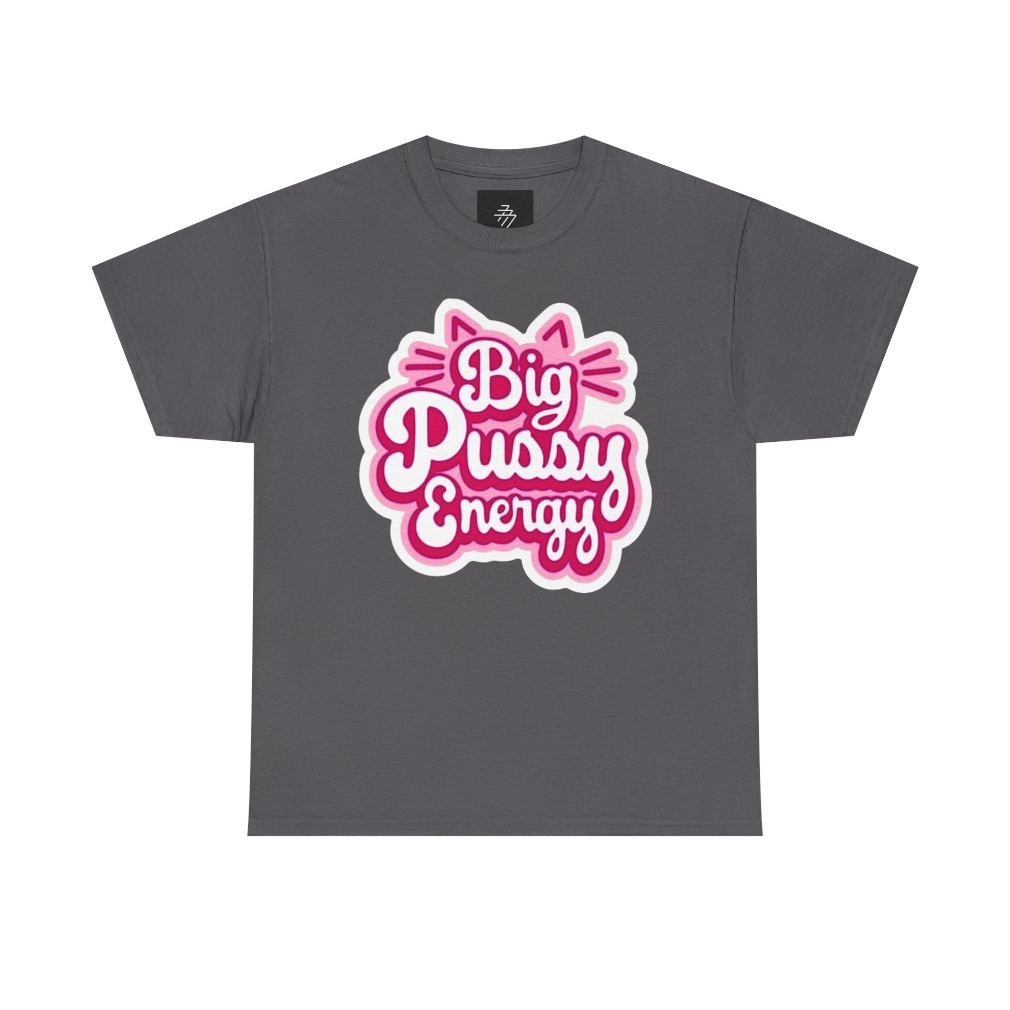 Big Pussy Energy T-Shirt | Cat Ears Script Graphic