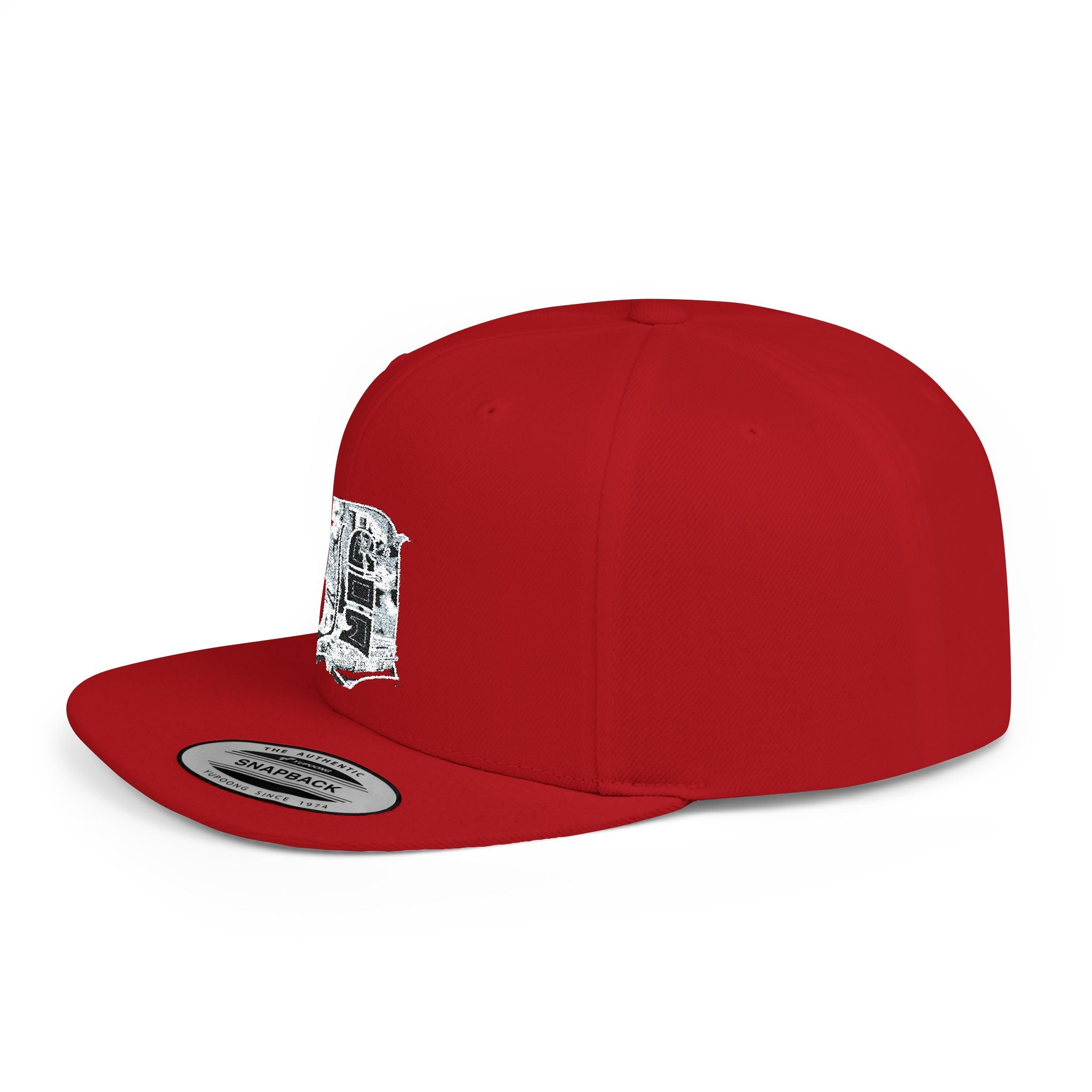 Detroit D Chrome Letter Flat Bill Snapback | Silver Letter D Hat