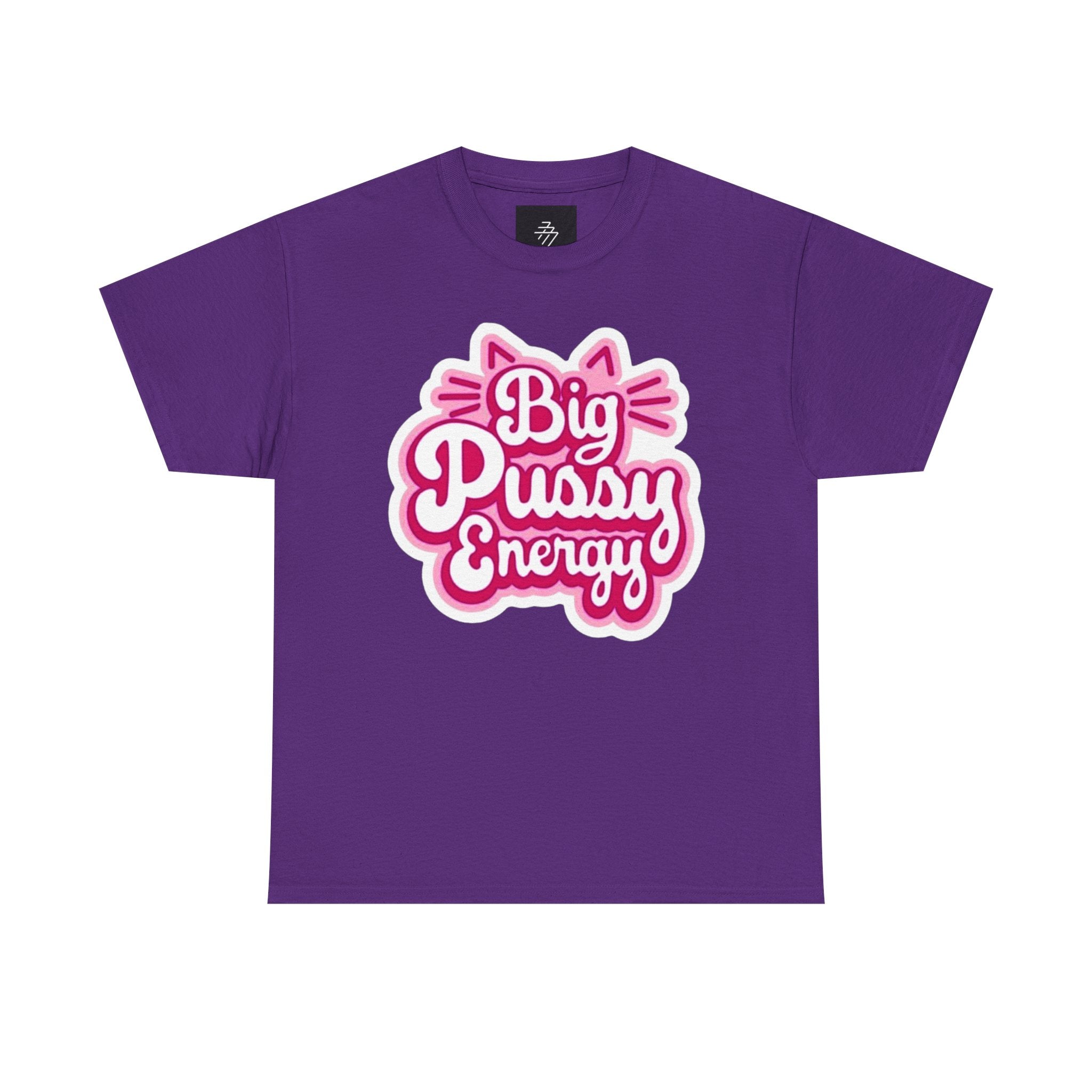 Big Pussy Energy T-Shirt | Cat Ears Script Graphic