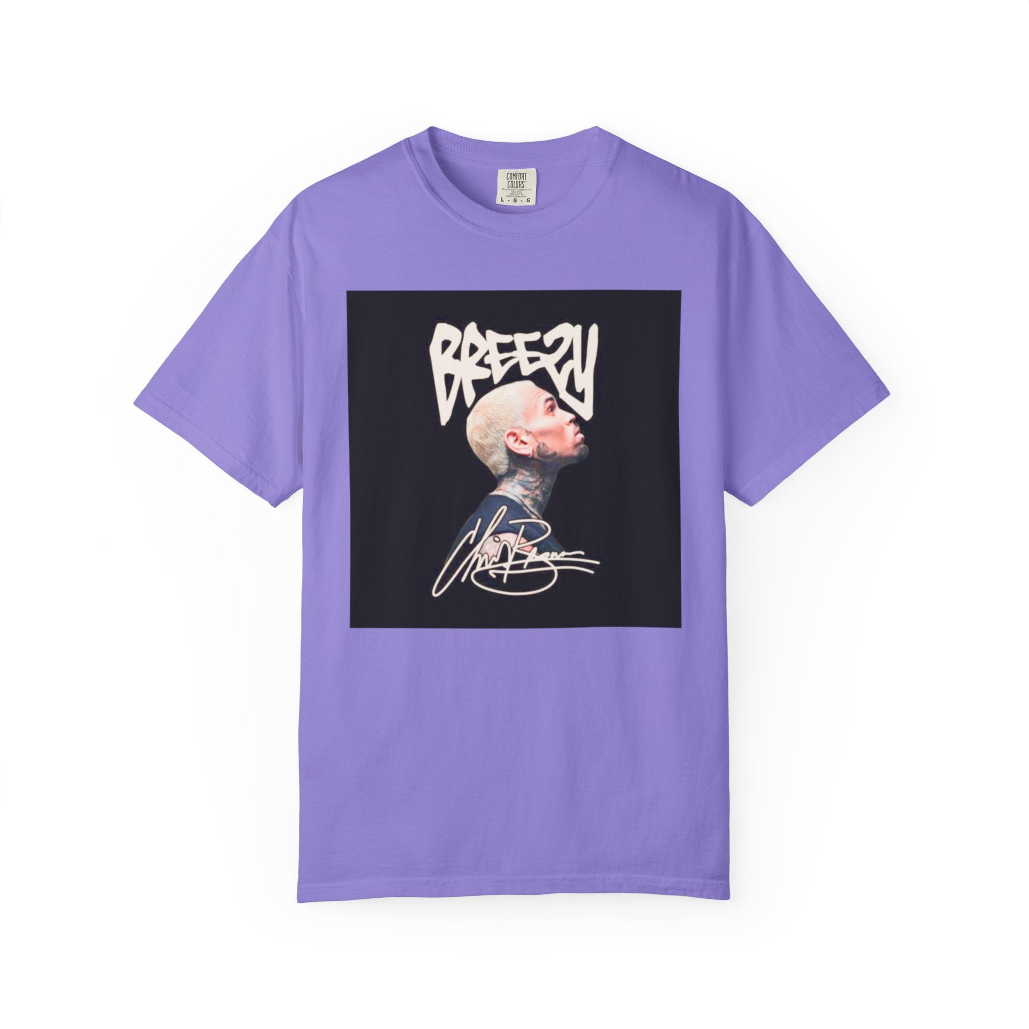 CB Graffiti Portrait T-shirt | Side Profile Photo Print, Back Microphone & Bandana Art