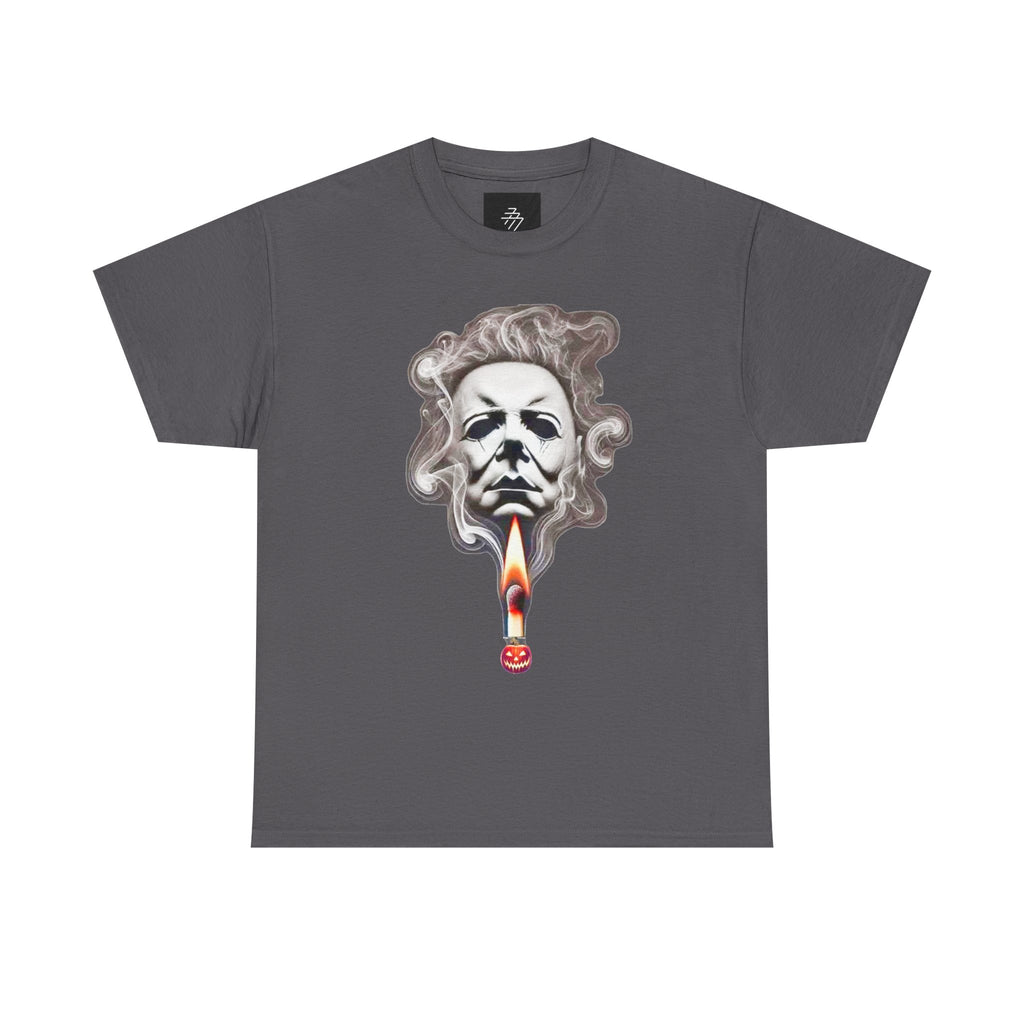Halloween Dripping Blood Tee — Smoking Mask Horror Graphic T-Shirt
