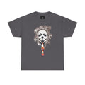 Halloween Dripping Blood Tee — Smoking Mask Horror Graphic T-Shirt