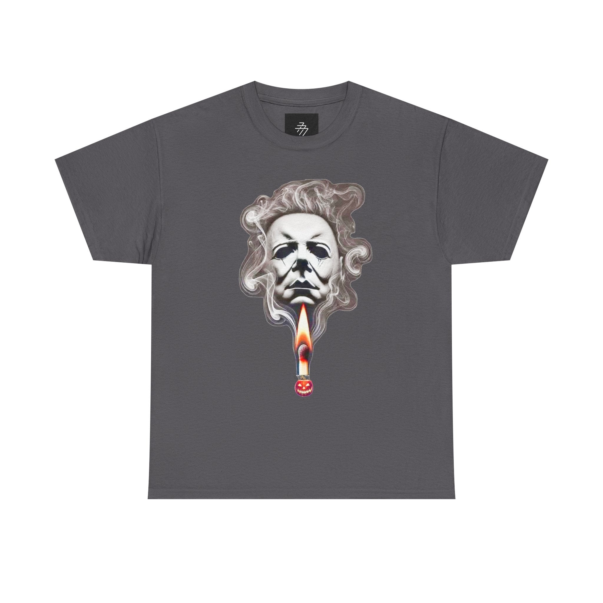 Halloween Dripping Blood Tee — Smoking Mask Horror Graphic T-Shirt