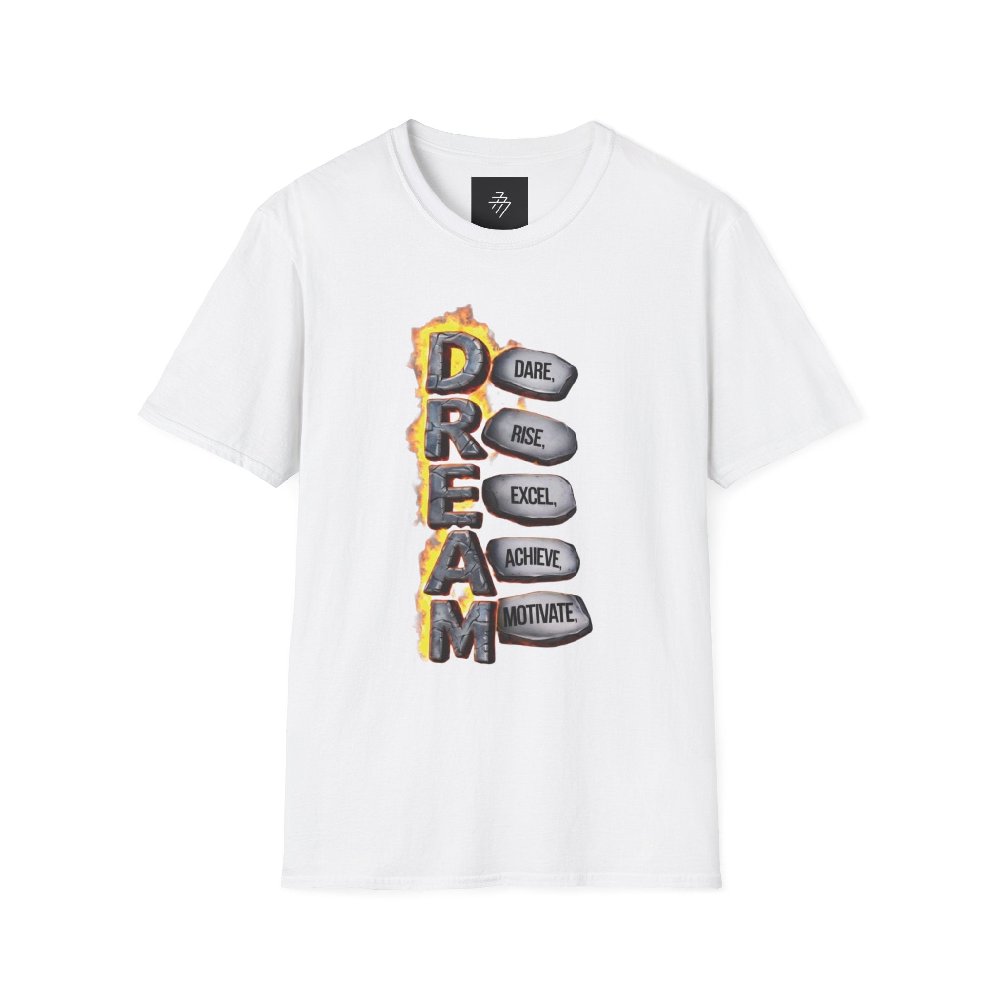 Dream Arrow Typography T-Shirt | Dare Rise Excel Achieve Motivate