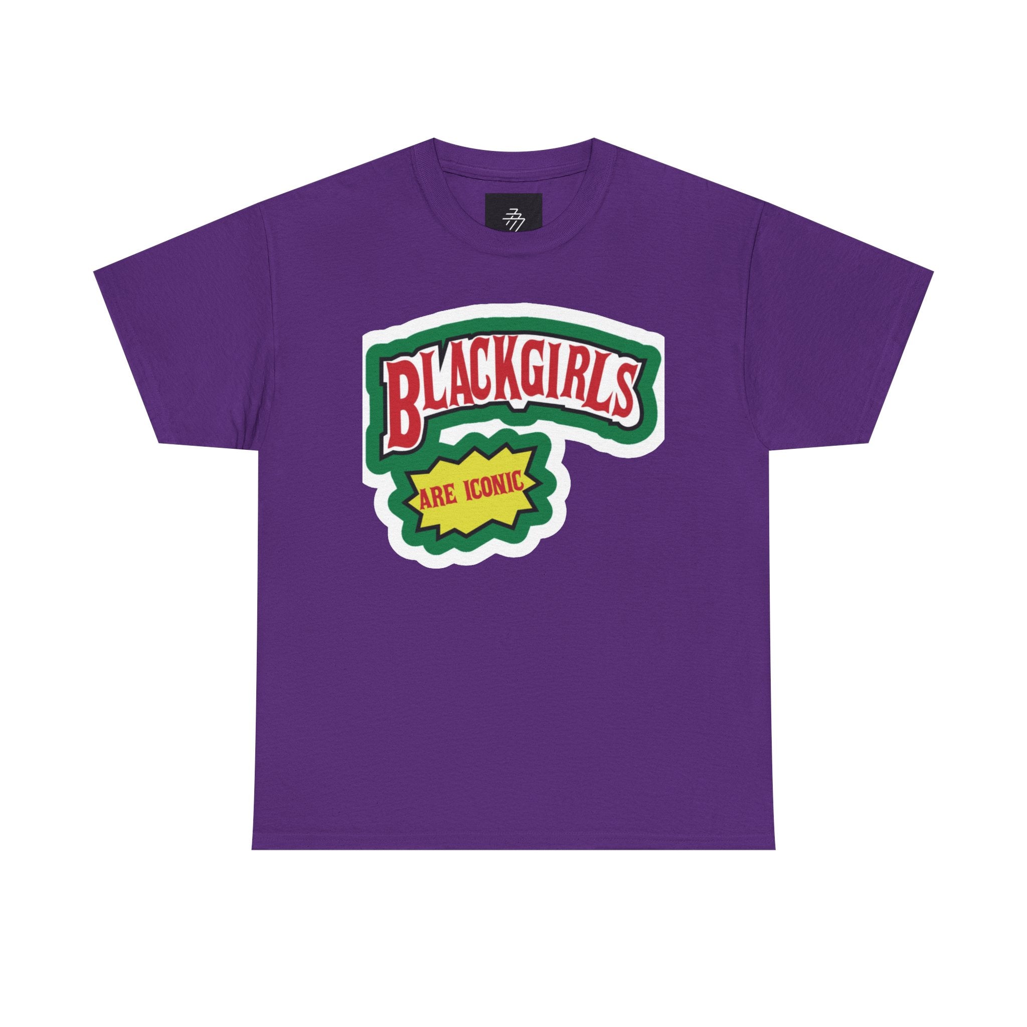 Graphic Tee — "Black Girls Are Iconic" Retro Patch Design