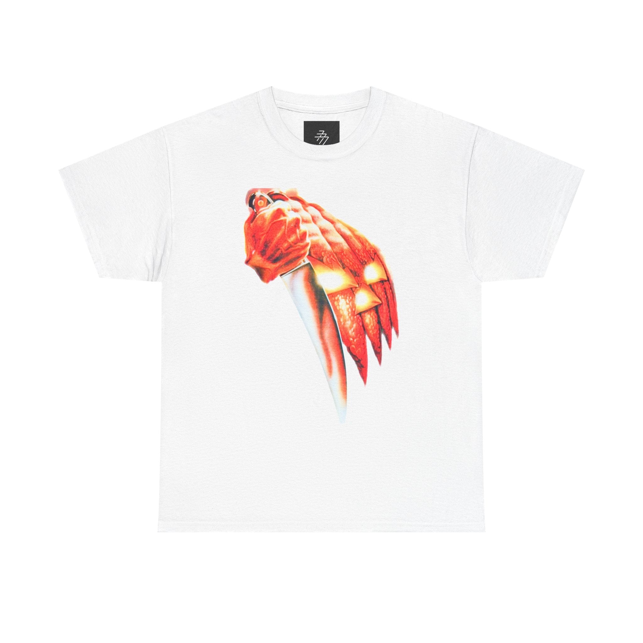 Halloween Pumpkin Mask T-Shirt — Spooky Flame Back Graphic
