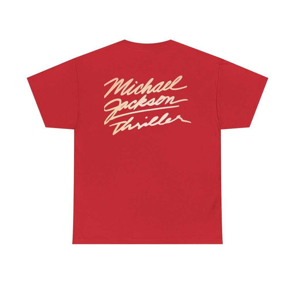 MJ Retro Pop Icon Portrait with 'Thriller' Script Back