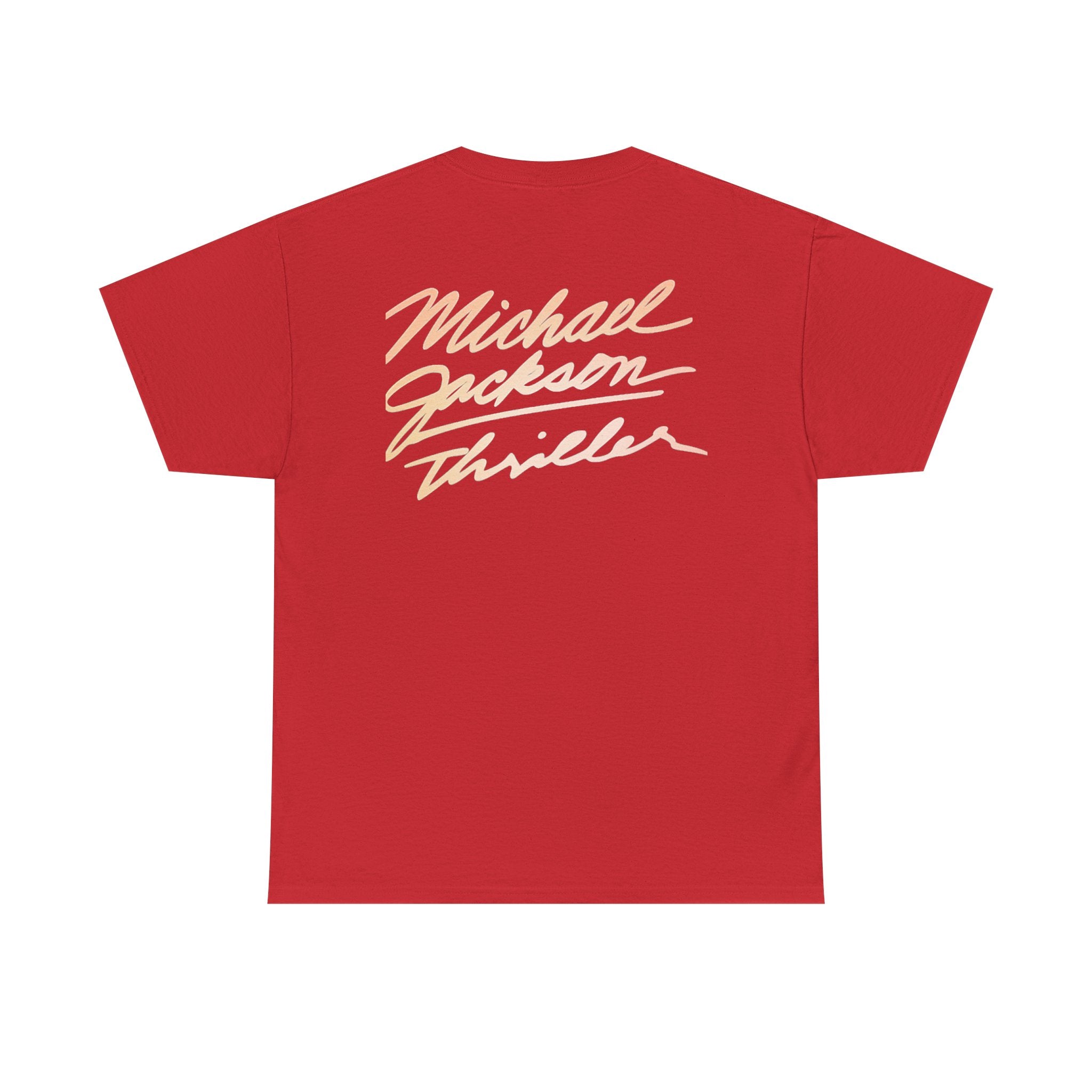 MJ Retro Pop Icon Portrait with 'Thriller' Script Back