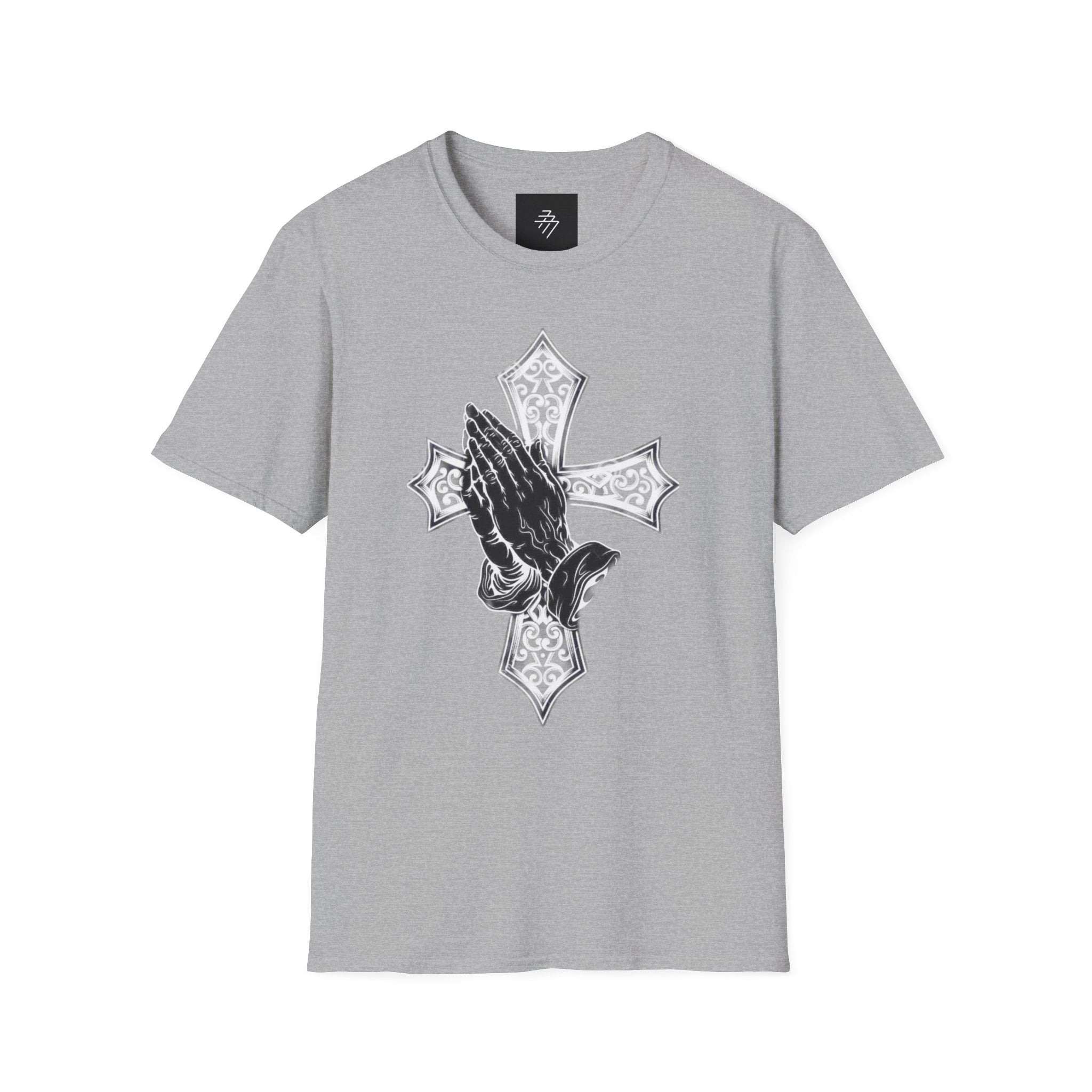 Praying Hands with Cross T-Shirt | Religious Faith Christian Design