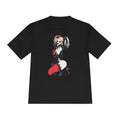 Harlequin Pinup Character Tee | Red Black Joker Girl Illustration