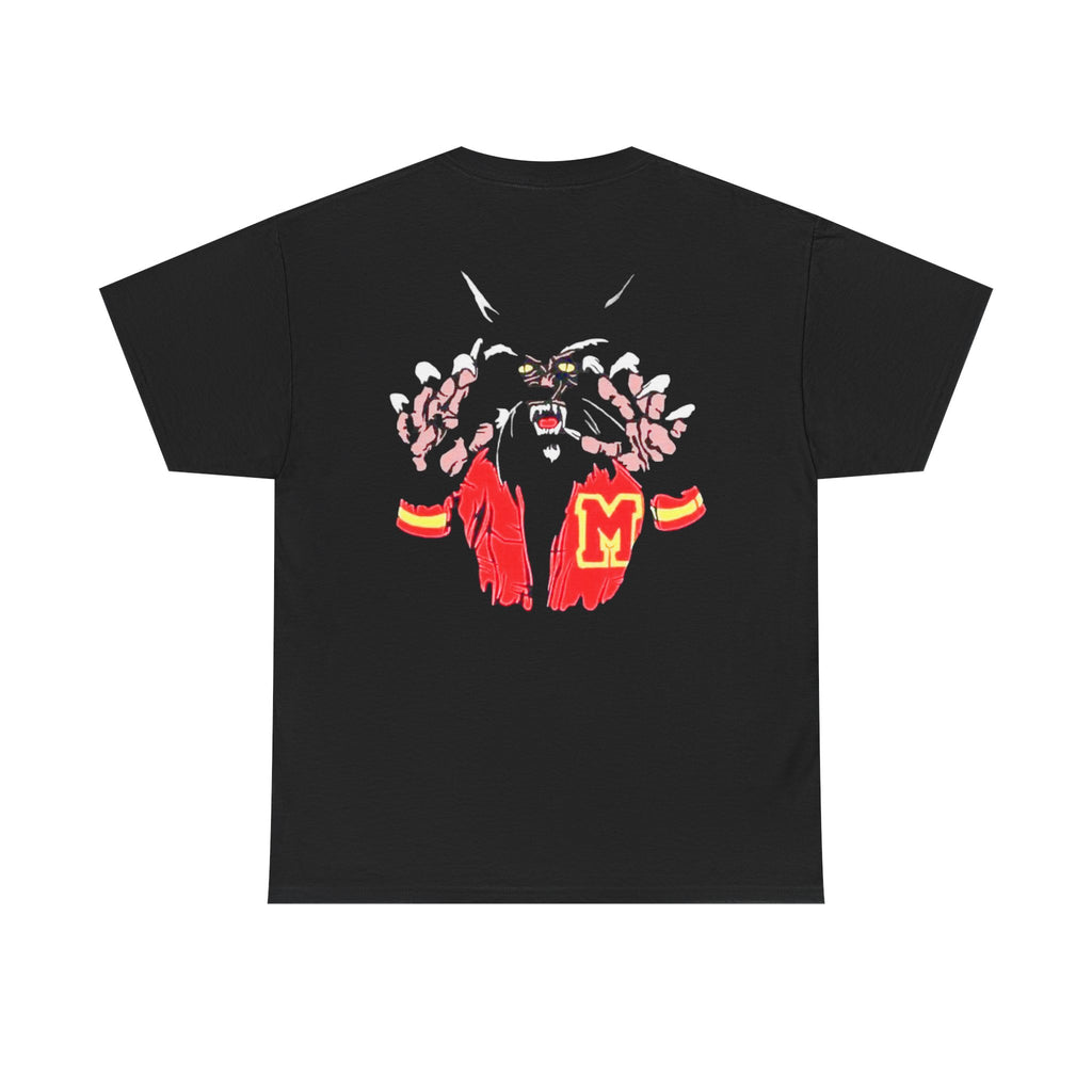 Michael Jackson Thriller Vintage Split-Photo Graphic Tee — Black Retro Portrait & Panther Back Design