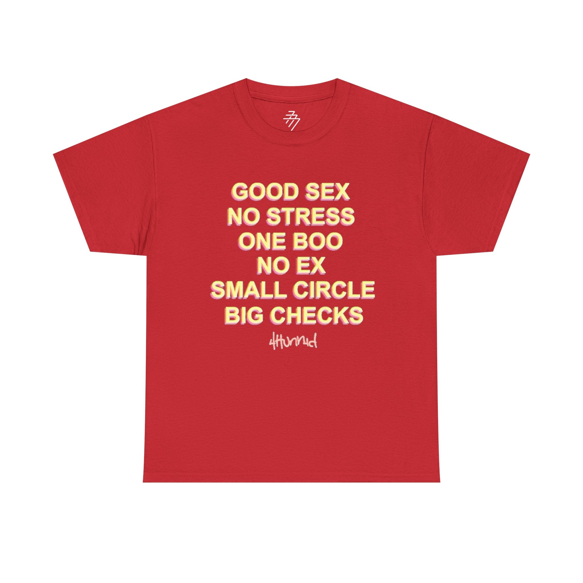 "Good Sex No Stress" Text Statement Graphic Tee