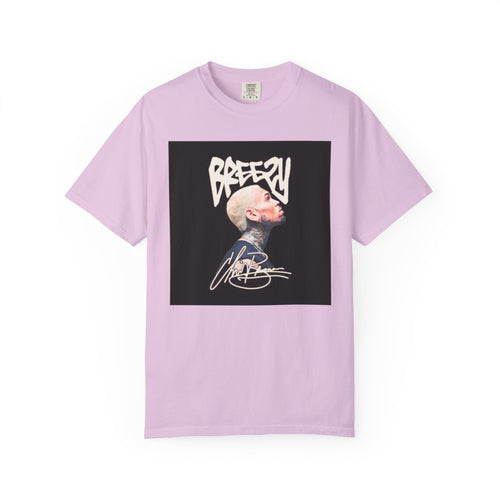 CB Graffiti Portrait T-shirt | Side Profile Photo Print, Back Microphone & Bandana Art