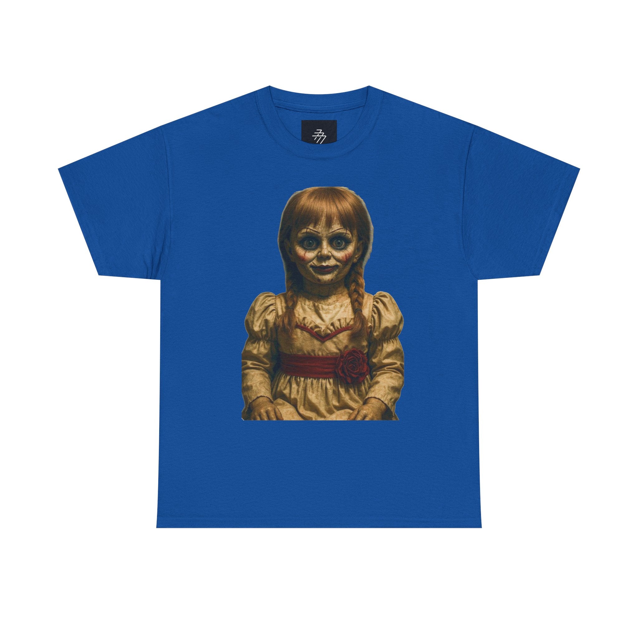 Horror Doll Graphic Tee — Vintage Annabelle-Style Scary Doll T-Shirt