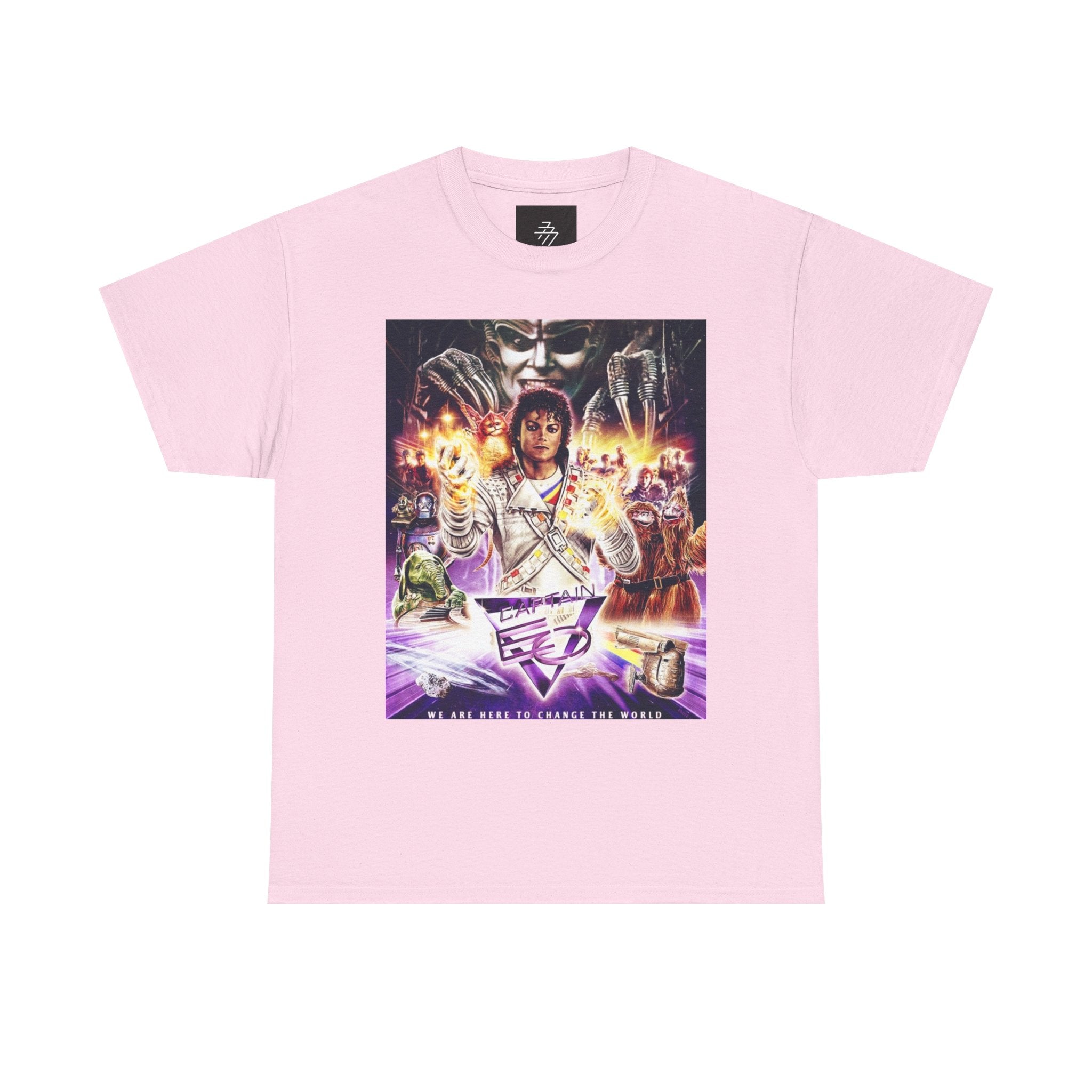 MJ Retro Sci‑Fi Movie Poster Tee – Neon Cyber Adventure Graphic T-Shirt