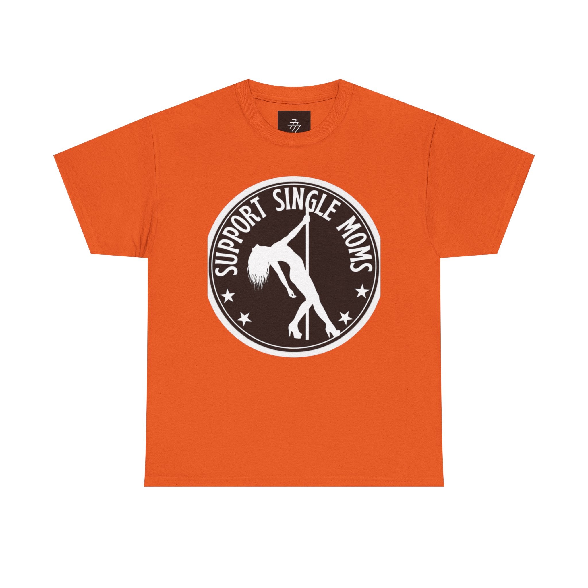 Support Single Moms Tee - Retro Pole Dancer Circle Logo T-Shirt