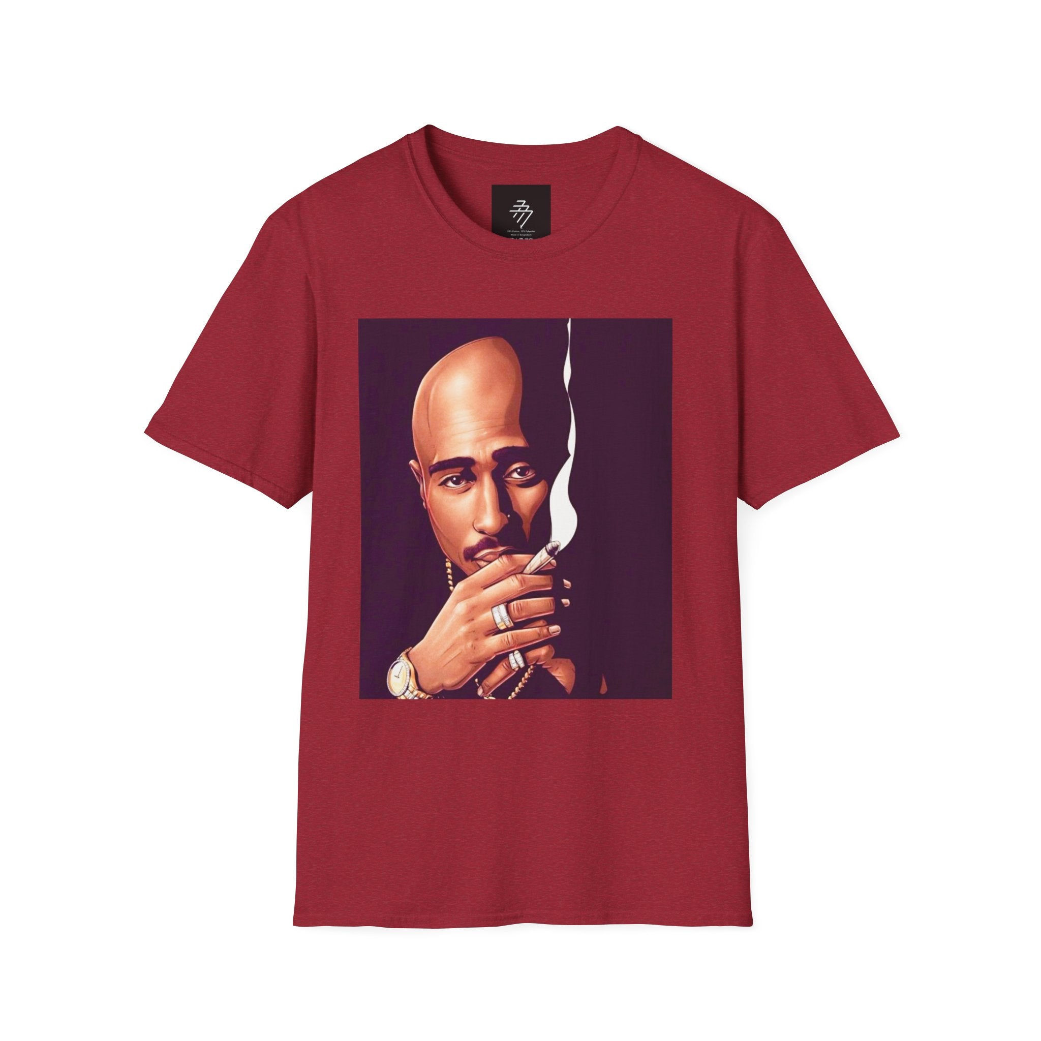 Pac Portrait T-Shirt | Rap Icon Smoking Artwork