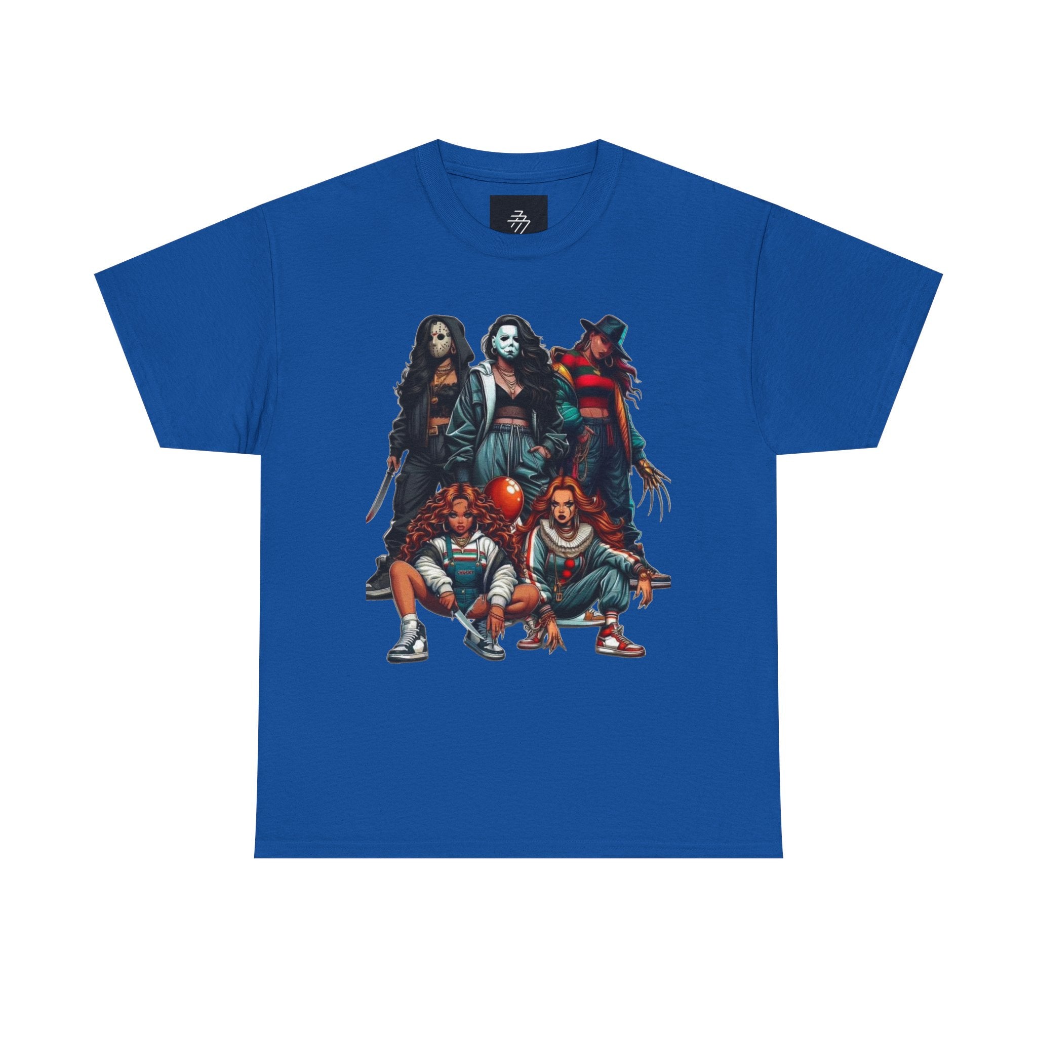 Horror Icons Squad Tee — Retro Slasher Movie Villains Graphic T-Shirt