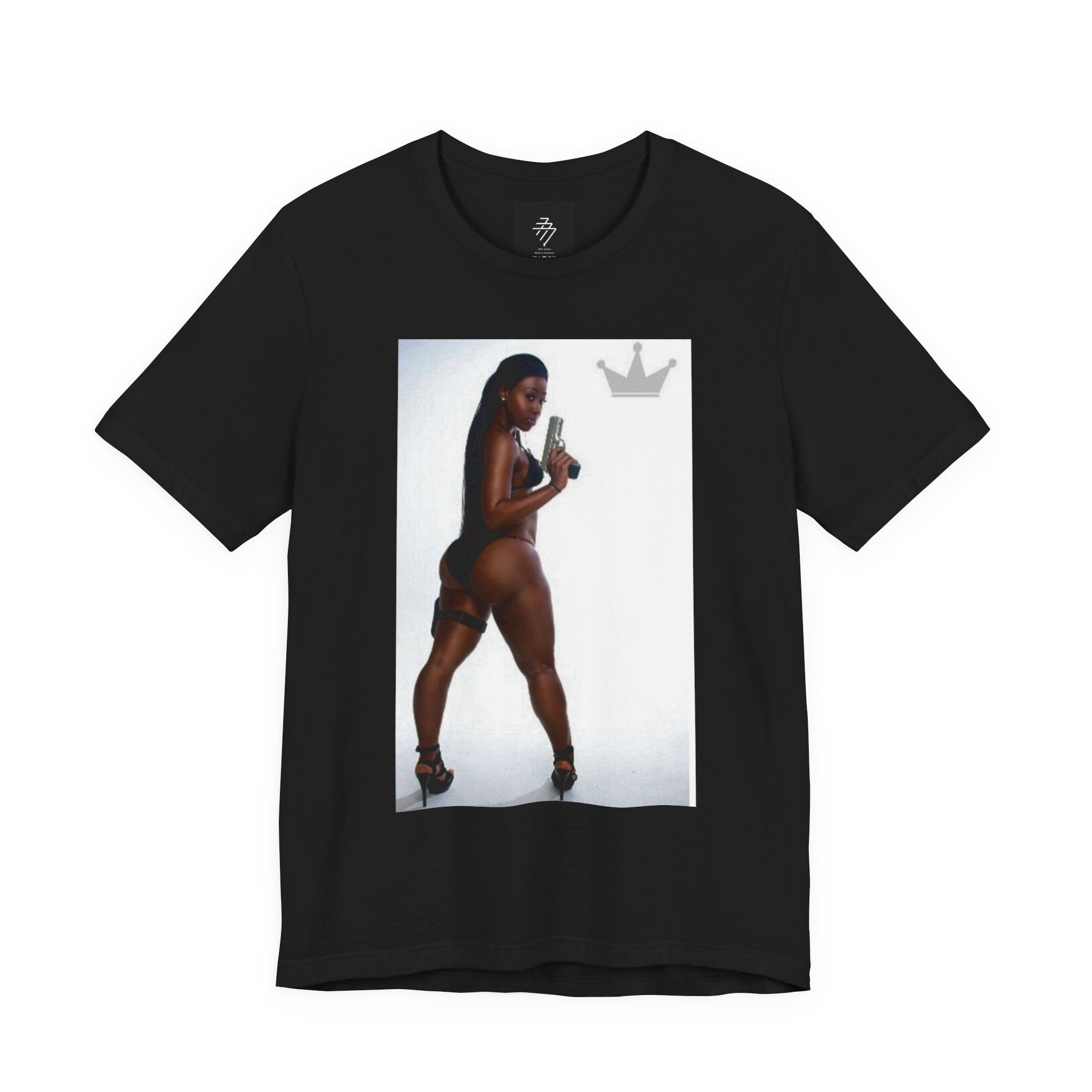 Bareback Pose with Crown graphic Tee | Photo Print T-Shirt