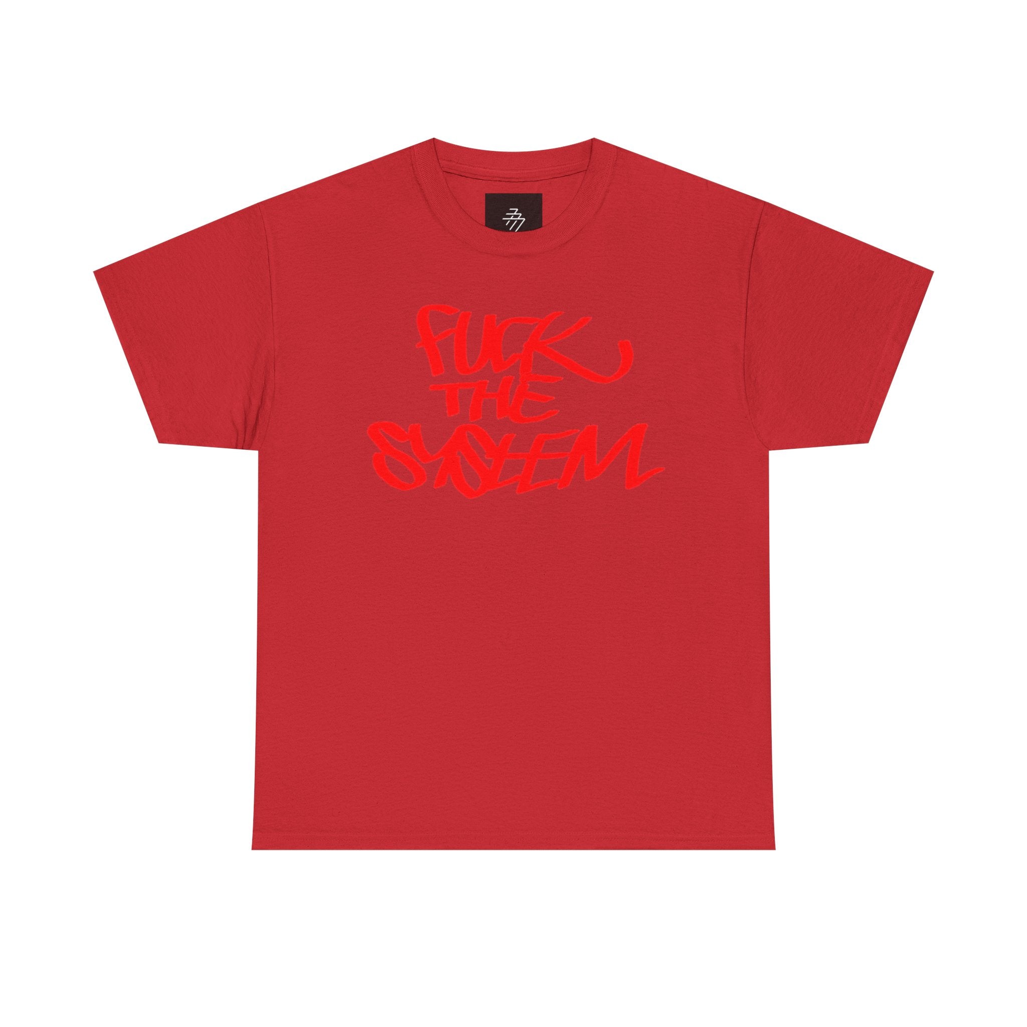 Fuck the System T-Shirt | Red Graffiti Protest Tee