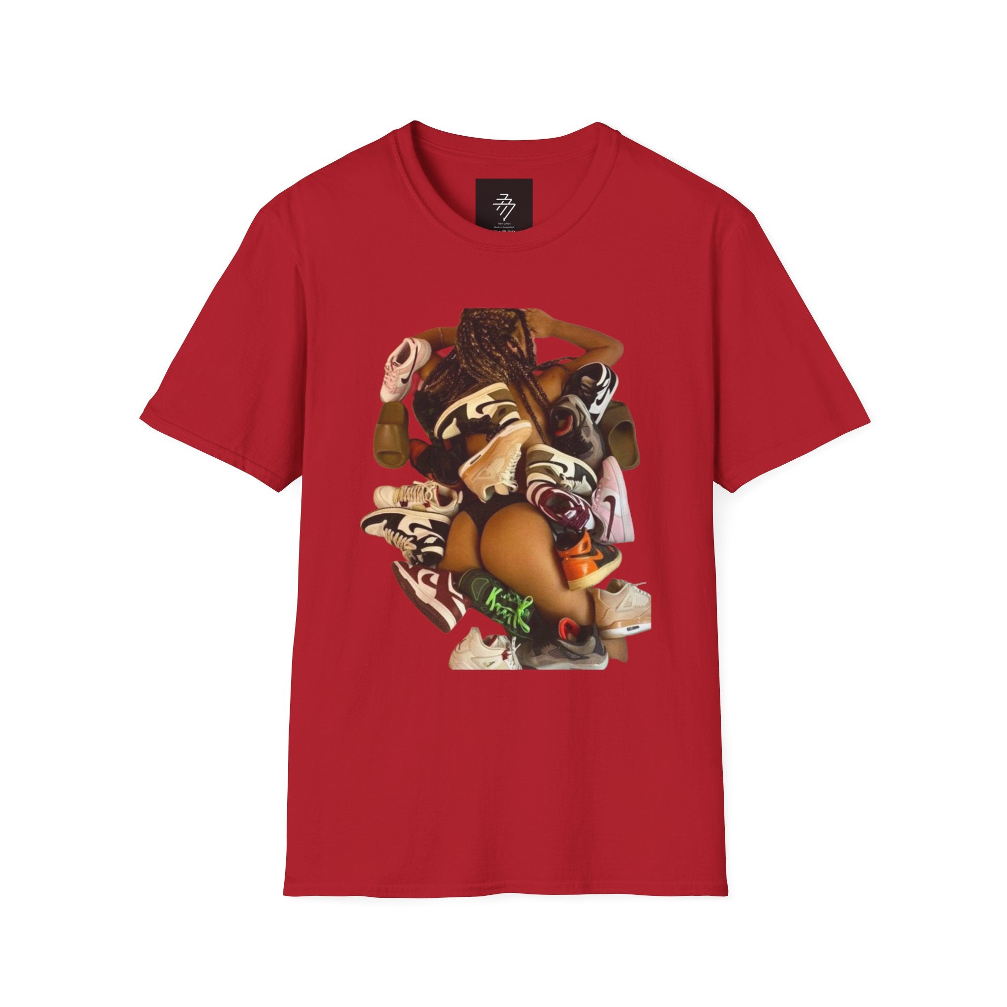 Woman Pile of Shoes T-Shirt | Vintage Shoe Collage Tee