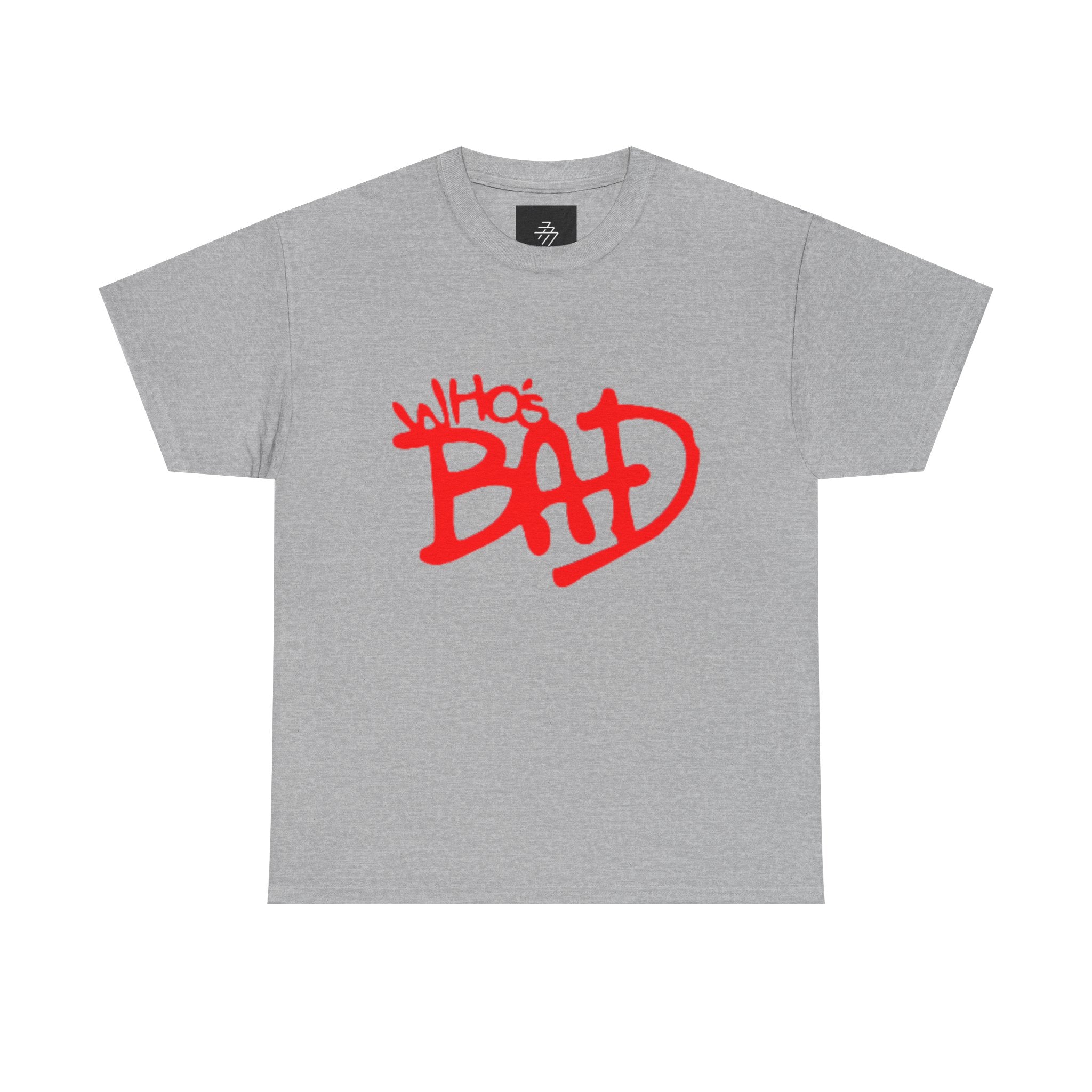 Who's Bad graffiti text Tee | Michael Jackson portrait back graphic tee