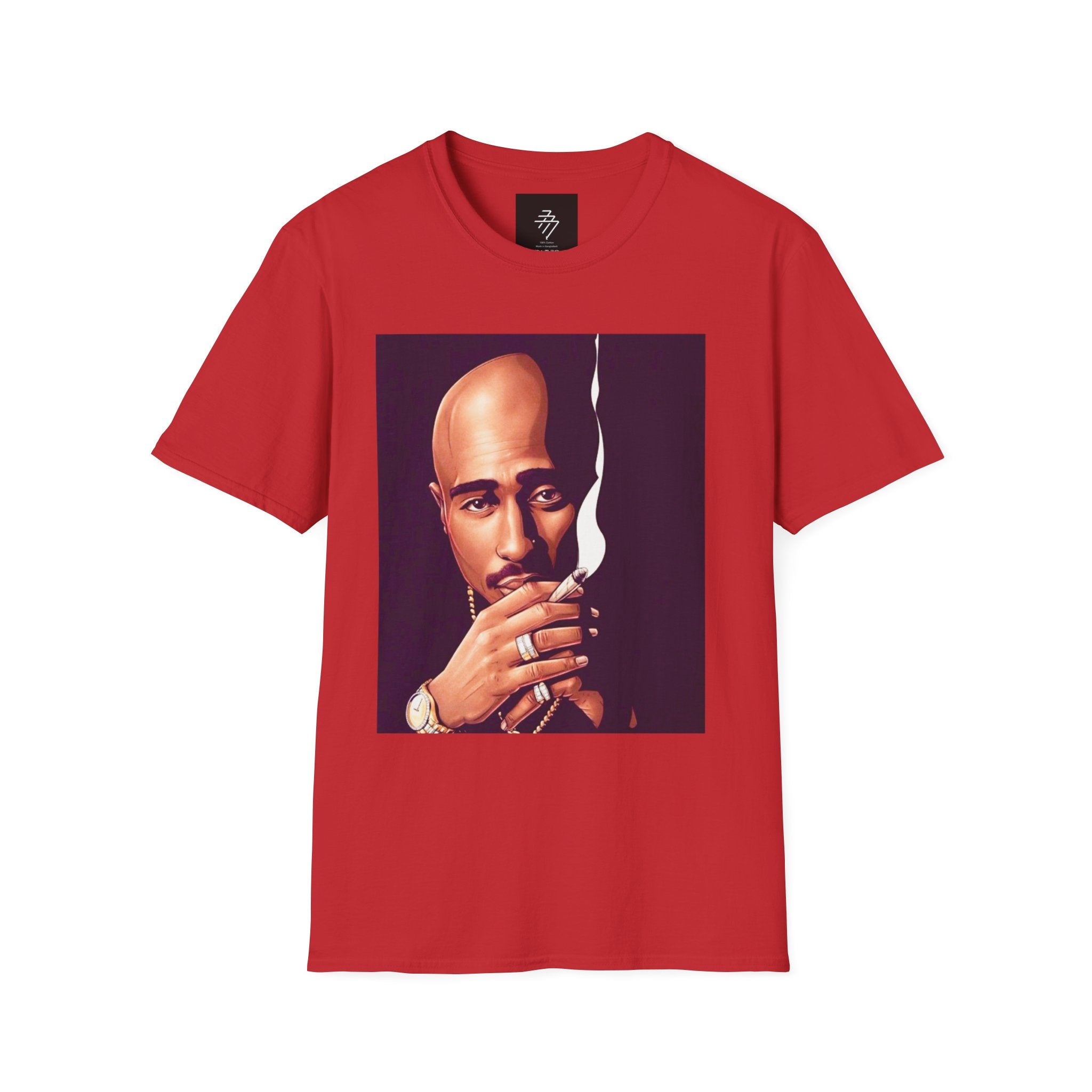 Pac Portrait T-Shirt | Rap Icon Smoking Artwork