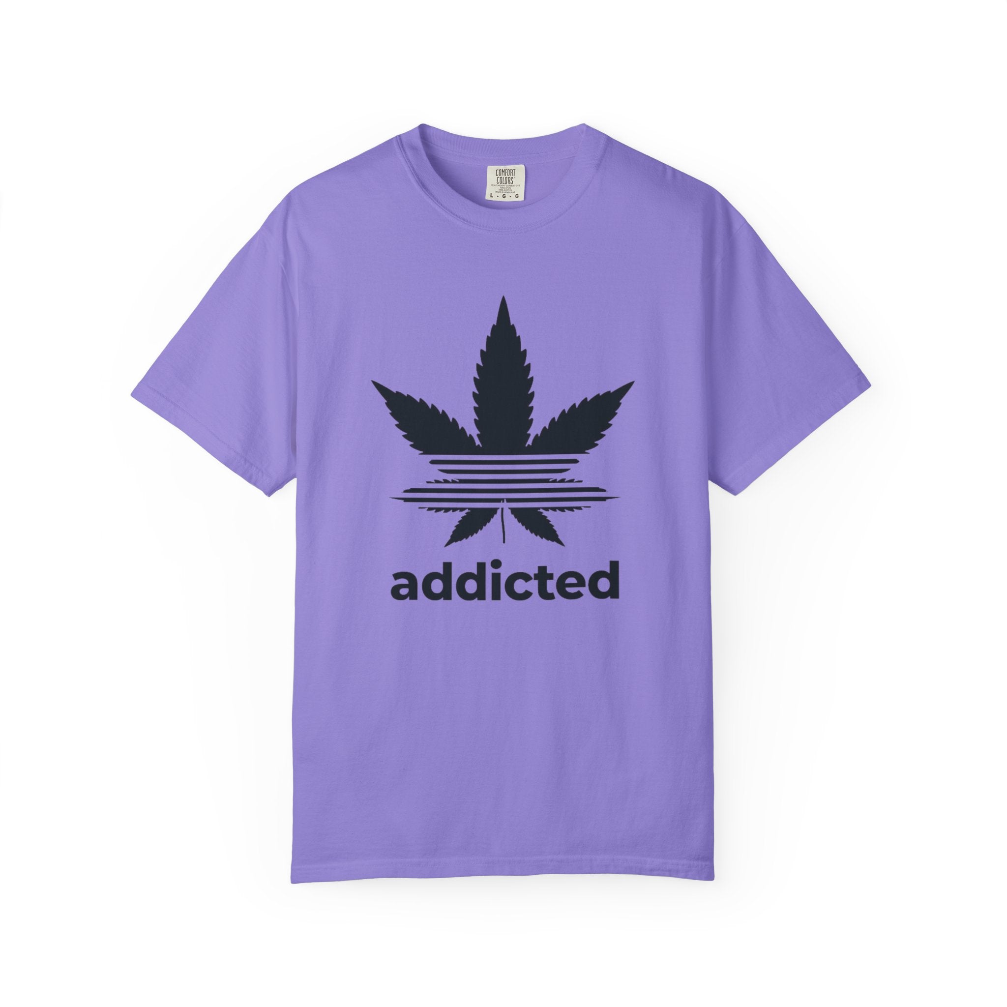 Cannabis Leaf "addicted" T-Shirt | Marijuana Logo Tee