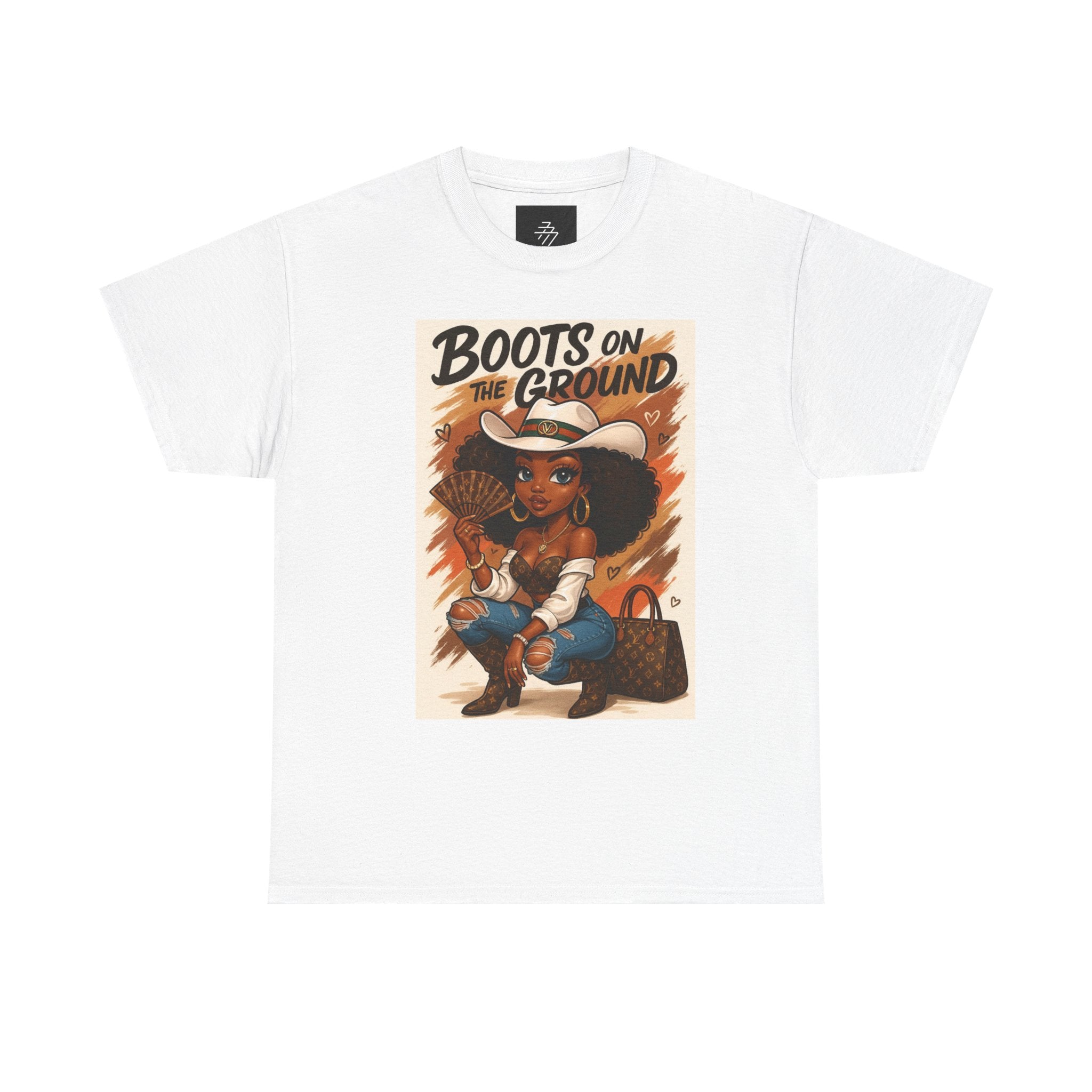 Boots on the Ground Graphic Tee — Afro Cowgirl Illustration