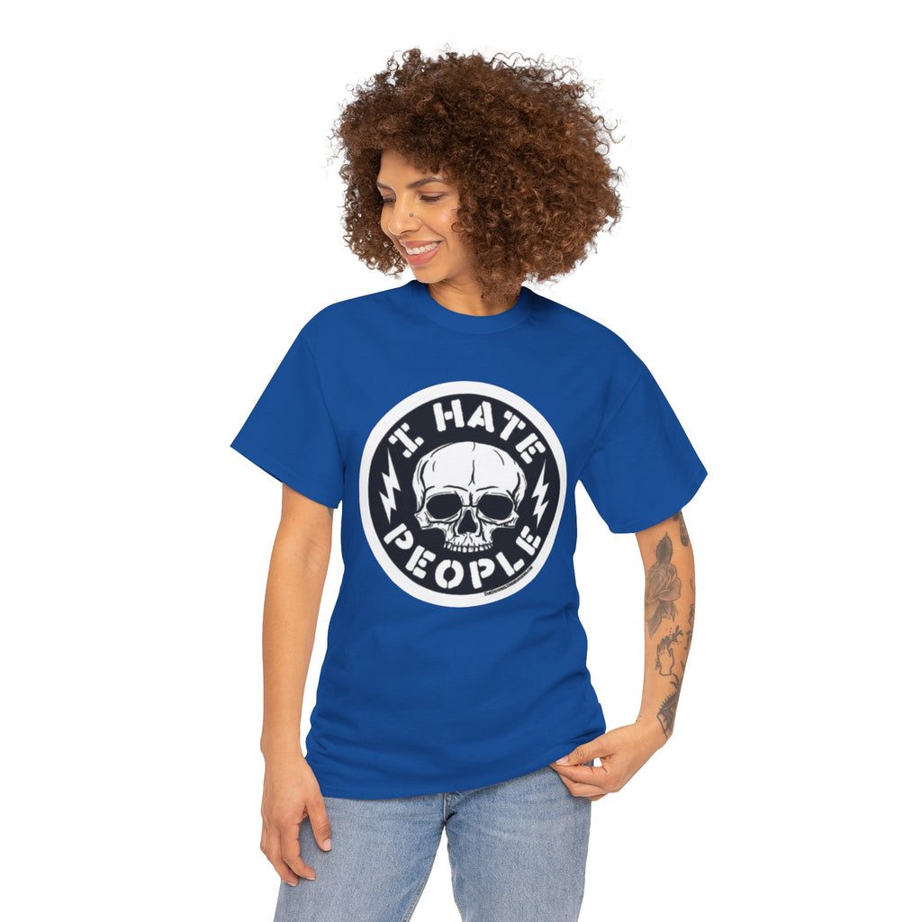 I Hate People skull circle T-Shirt | punk skull tee, edgy graphic top
